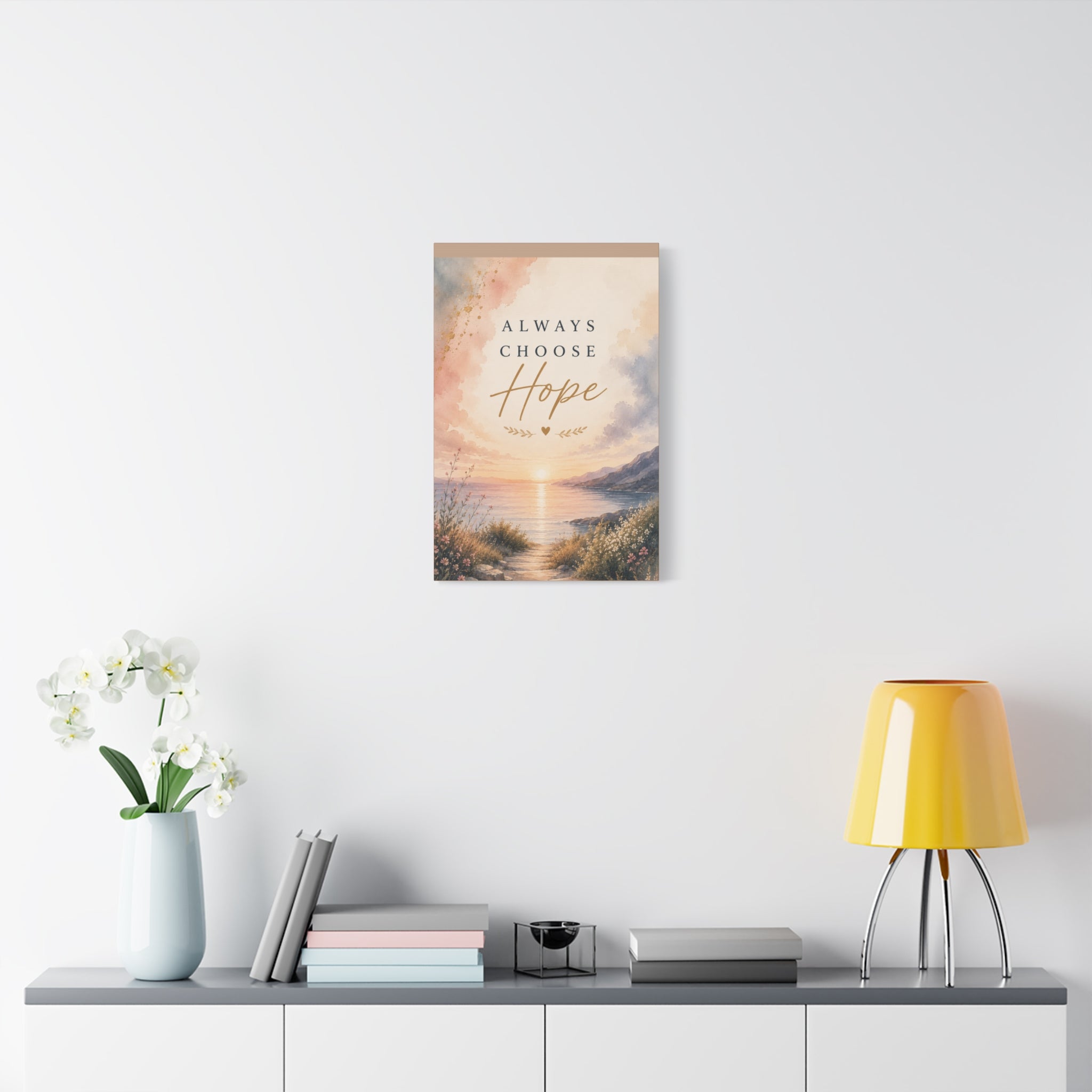 Always Choose Hope Inspirational Canvas Wall Art  Encouragement Decor