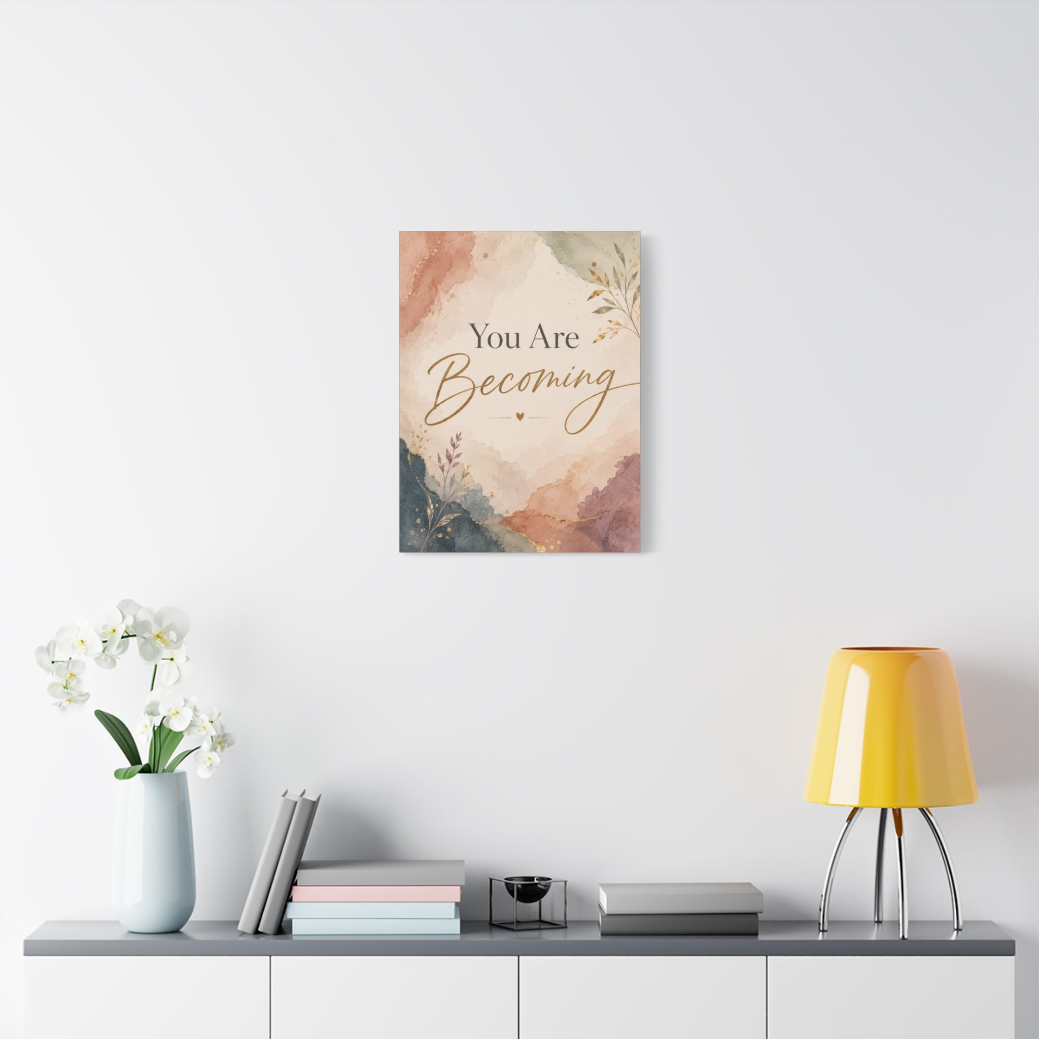You Are Becoming Inspirational Canvas Wall Art  Personal Growth Decor