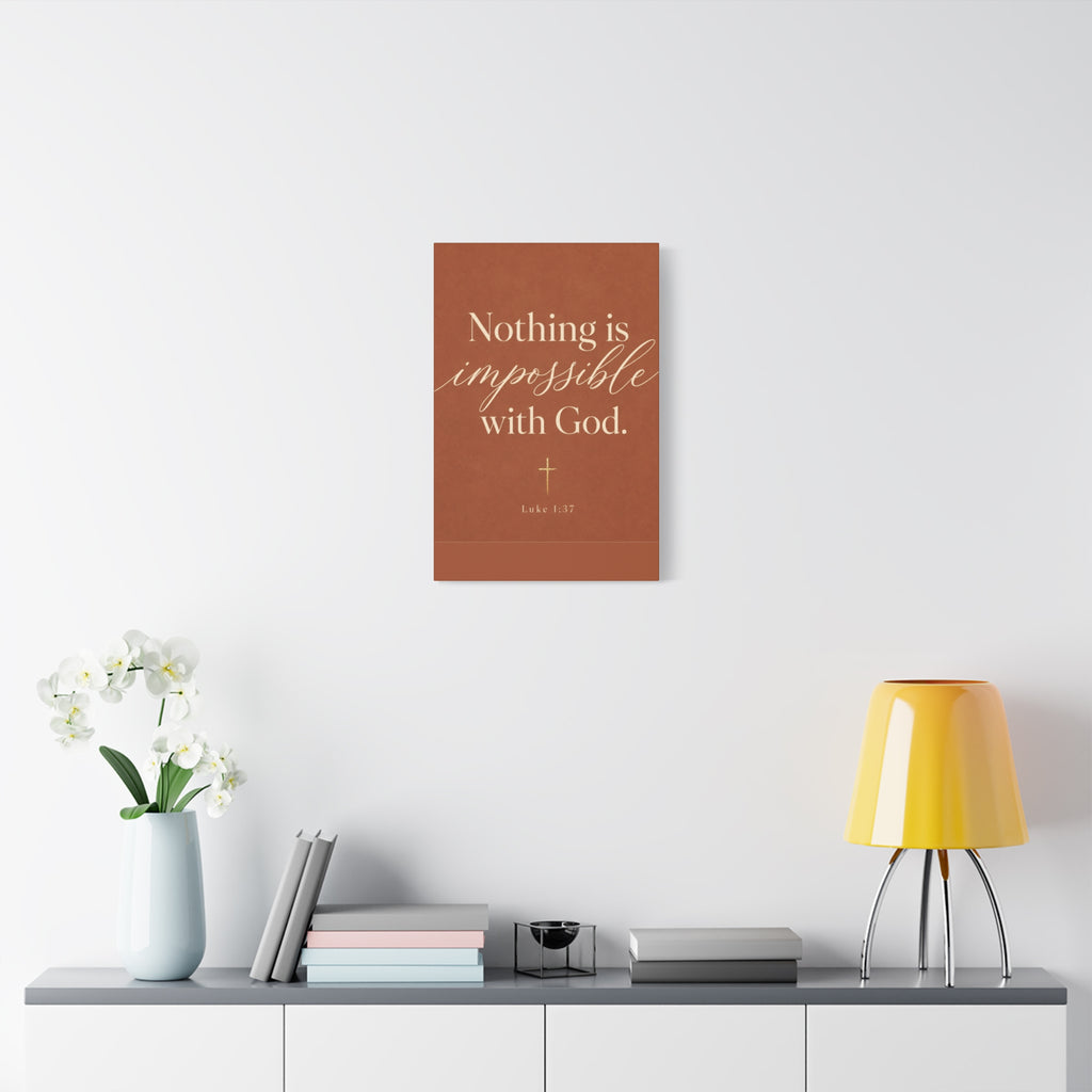 Nothing Is Impossible with God – Inspirational Christian Canvas Wall Art