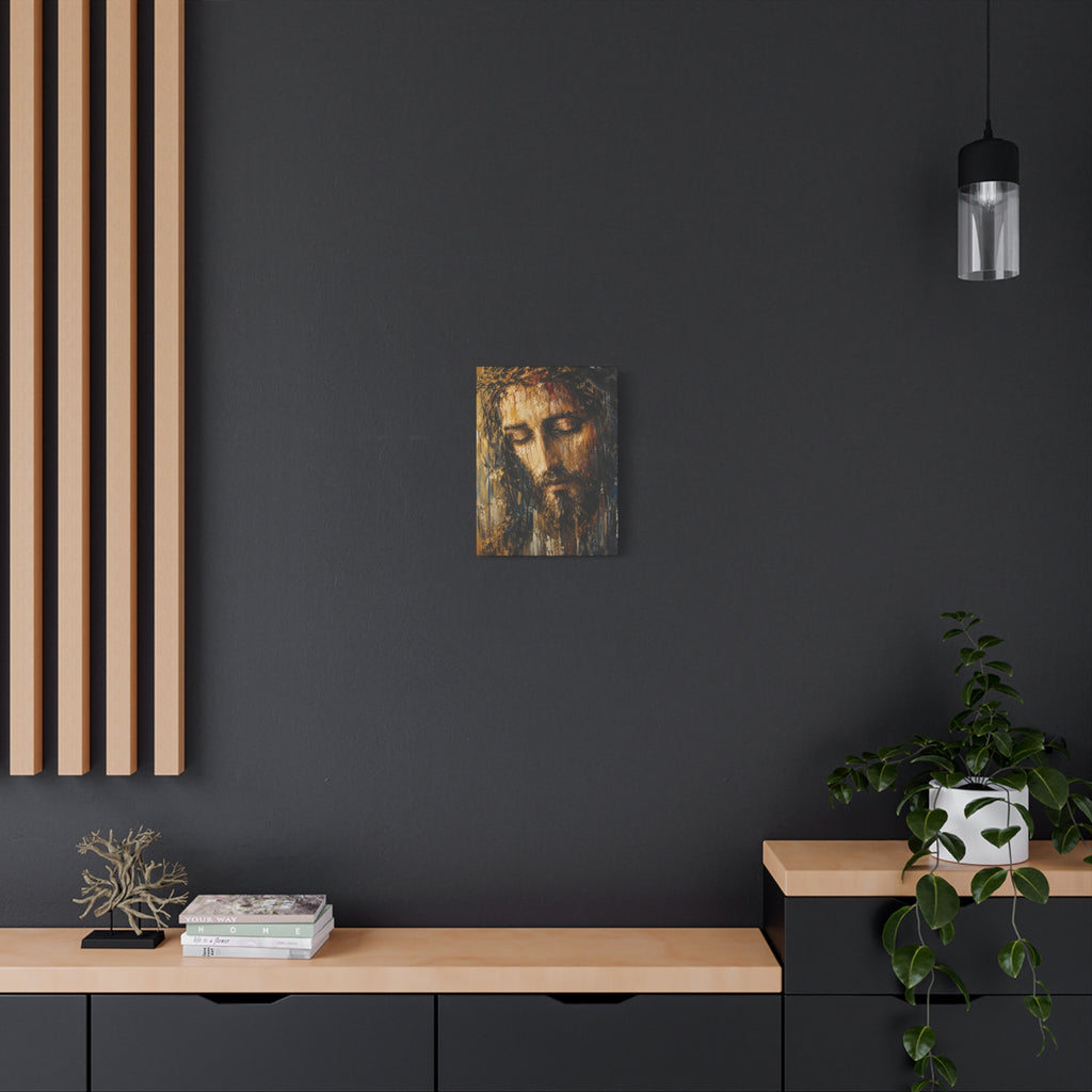 Abstract Jesus Portrait Christian Canvas Wall Art. Modern Religious Art