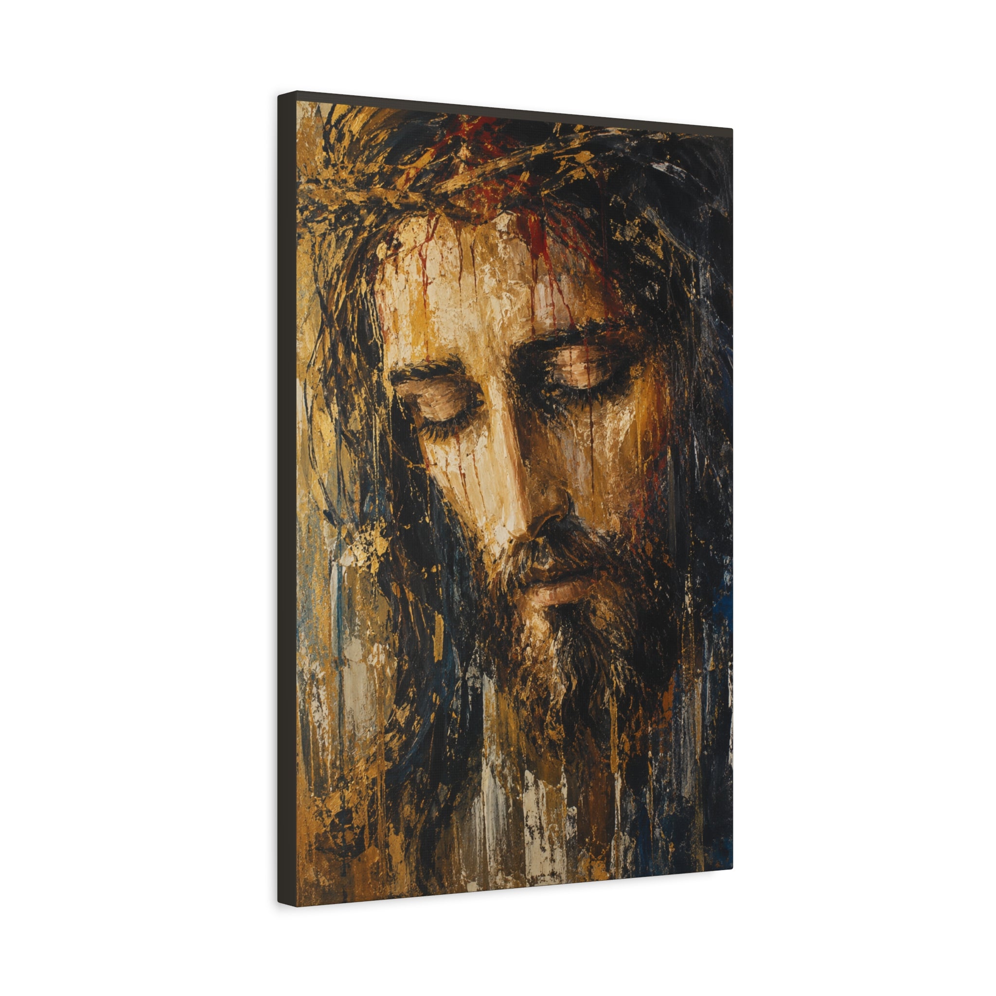 Abstract Jesus Portrait Christian Canvas Wall Art. Modern Religious Art