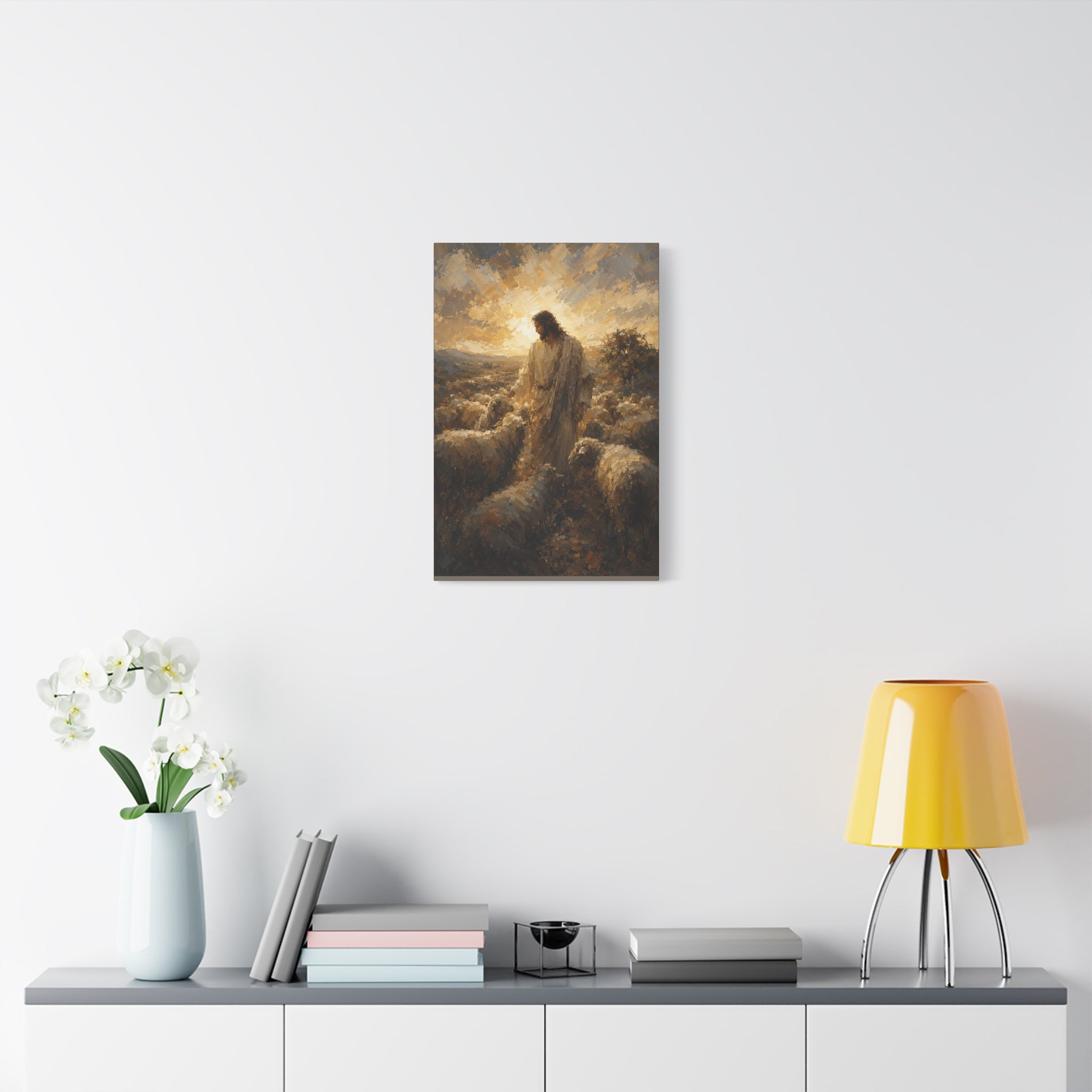 Jesus the Good Shepherd Christian Canvas Wall Art |Sacred Religious Art