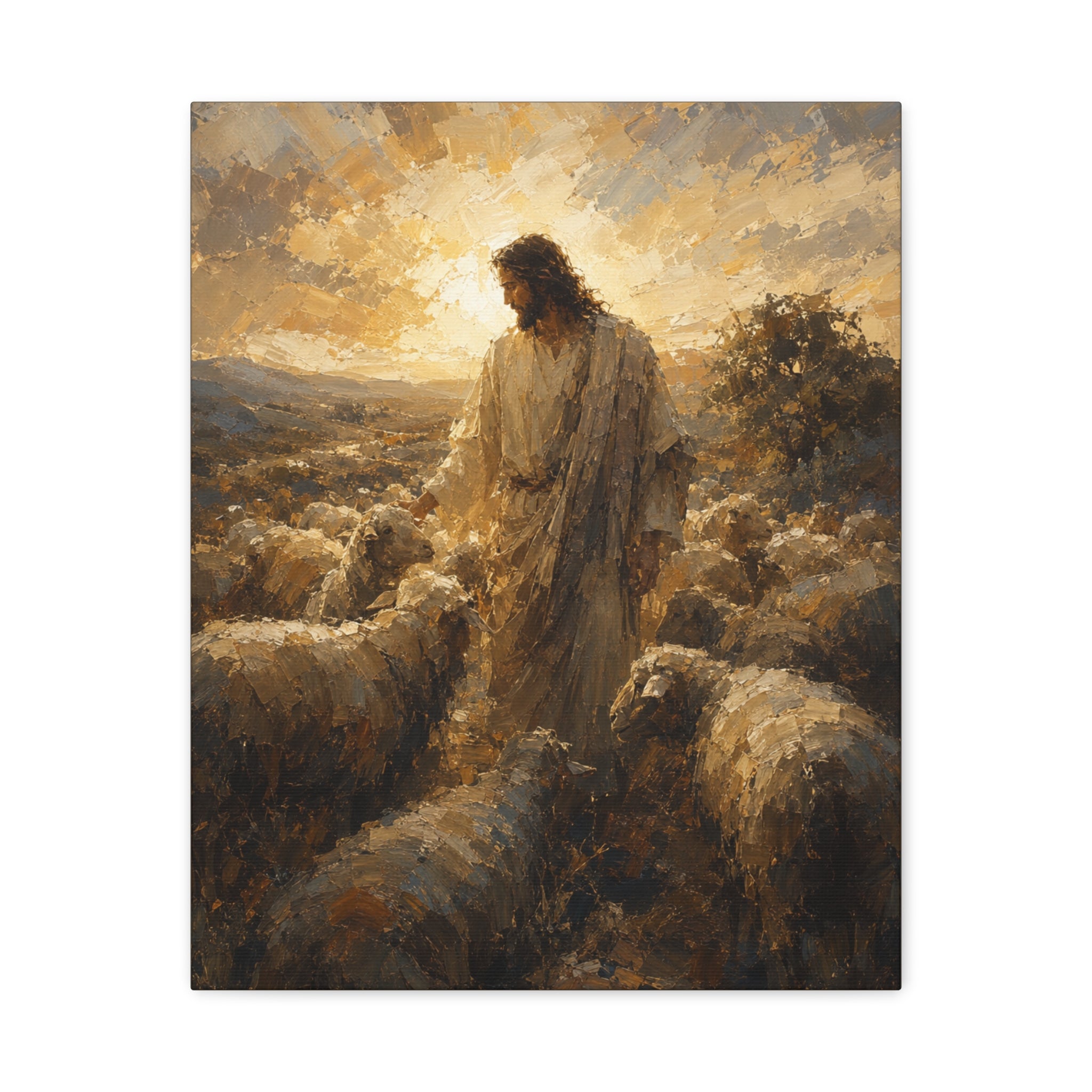Jesus the Good Shepherd Christian Canvas Wall Art |Sacred Religious Art