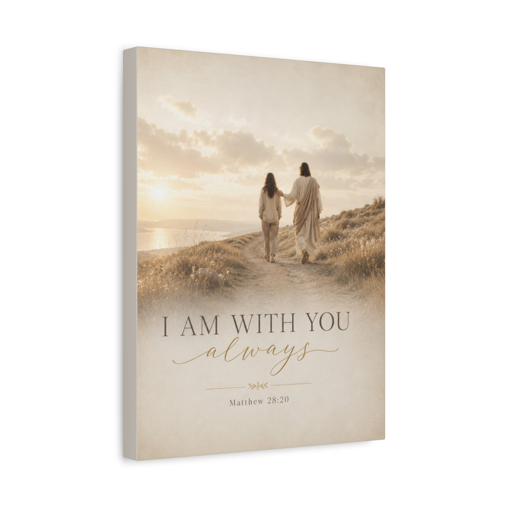 Canvas Wall Art — "I Am With You Always" Matthew 28:20 Inspirational Canvas