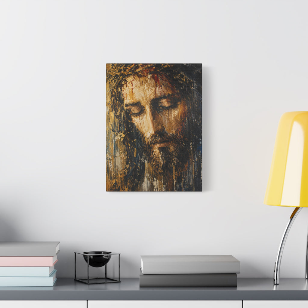 Abstract Jesus Portrait Christian Canvas Wall Art. Modern Religious Art