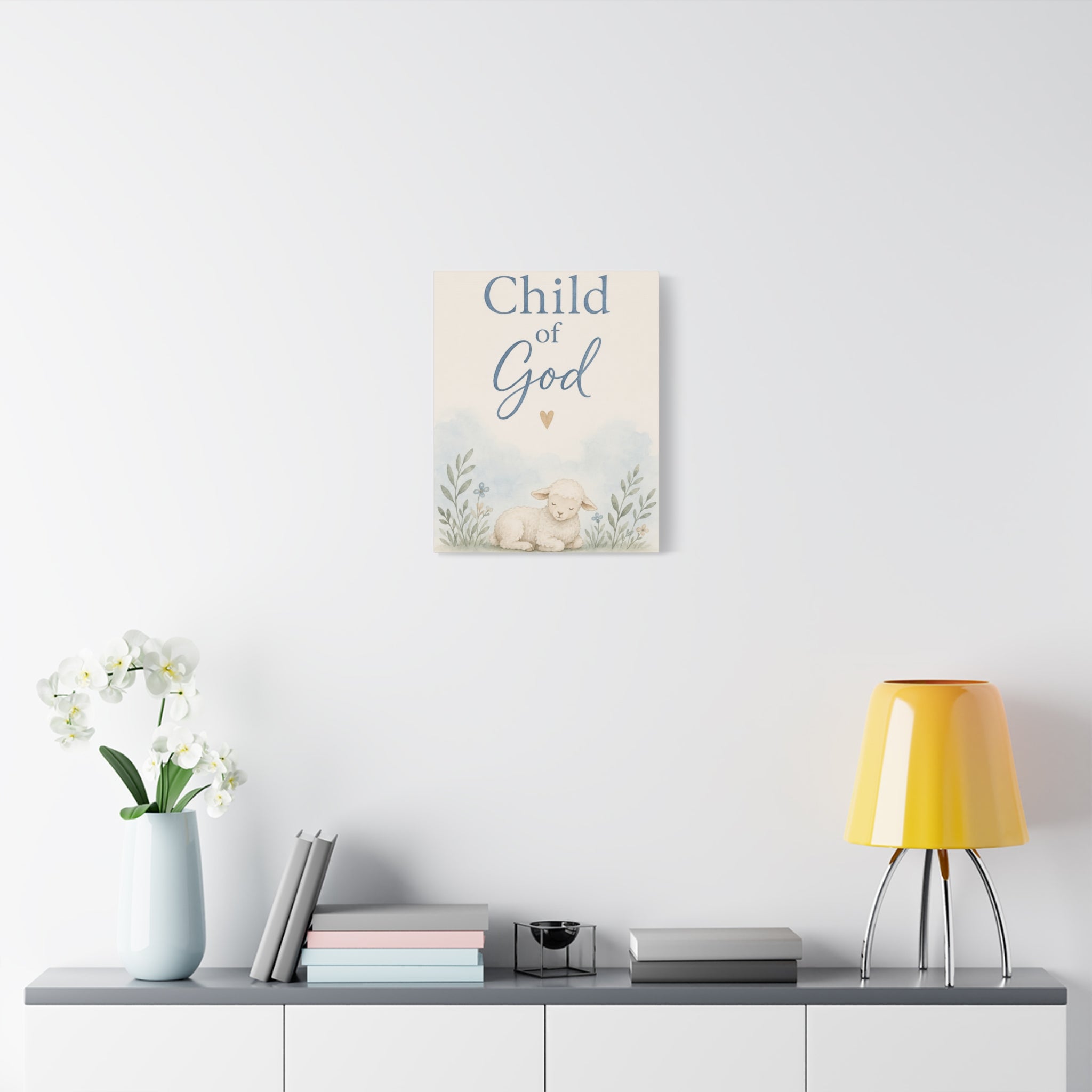 Child of God Lamb Canvas Wall Art – Nursery Christian Baby Decor