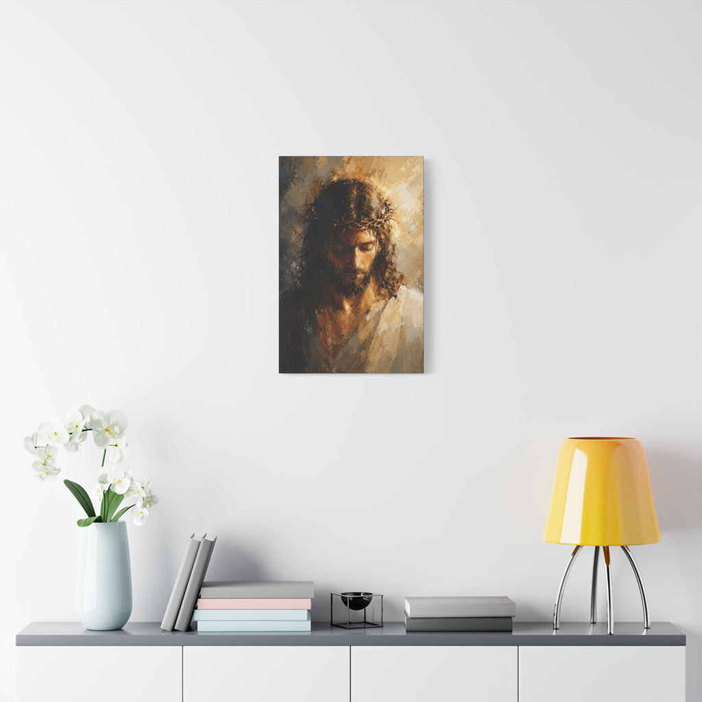 Jesus Crown of Thorns Christian Canvas Wall Art  Modern Sacred Art