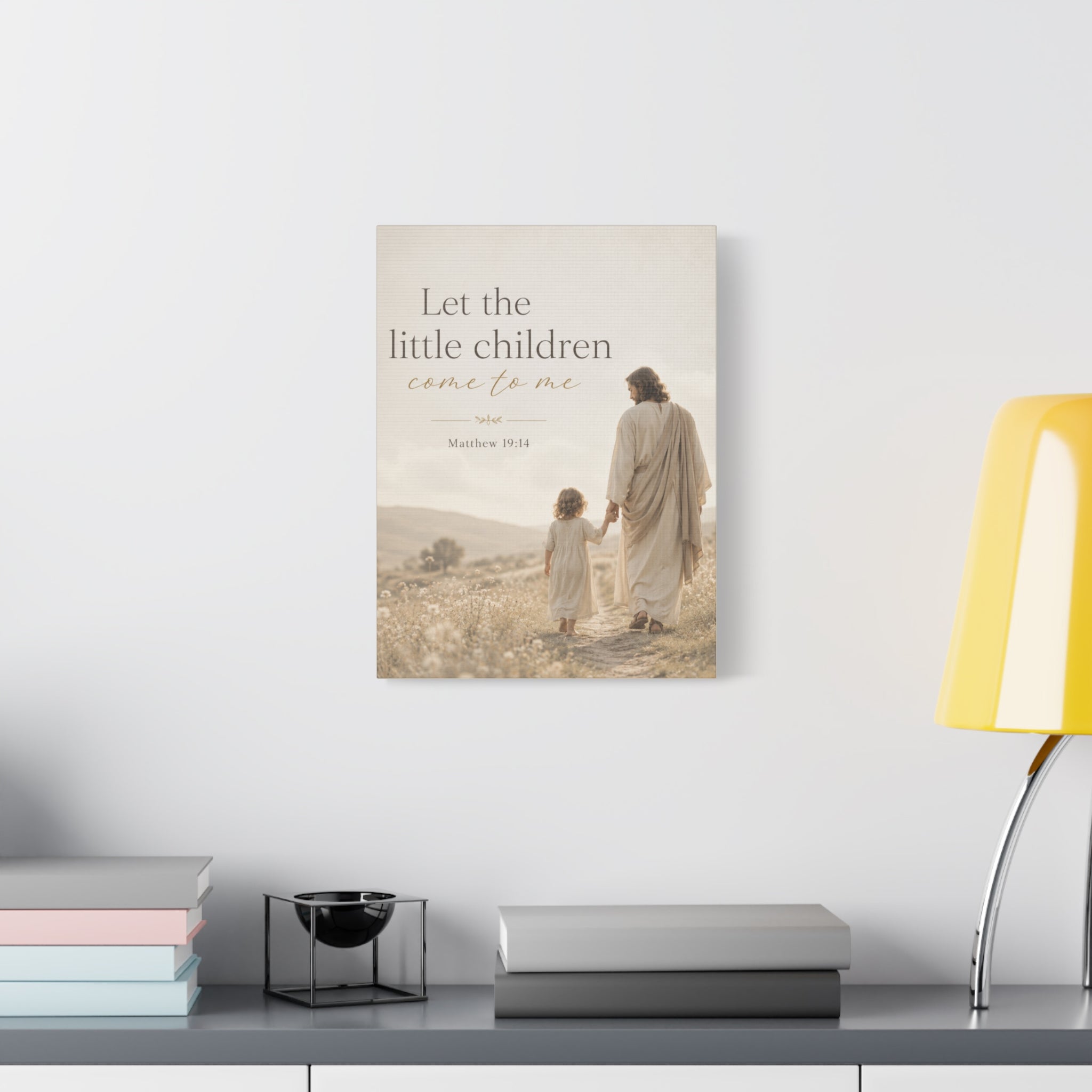 Let the Little Children Come to Me – Matte Canvas Wall Art (Matthew 19:14)