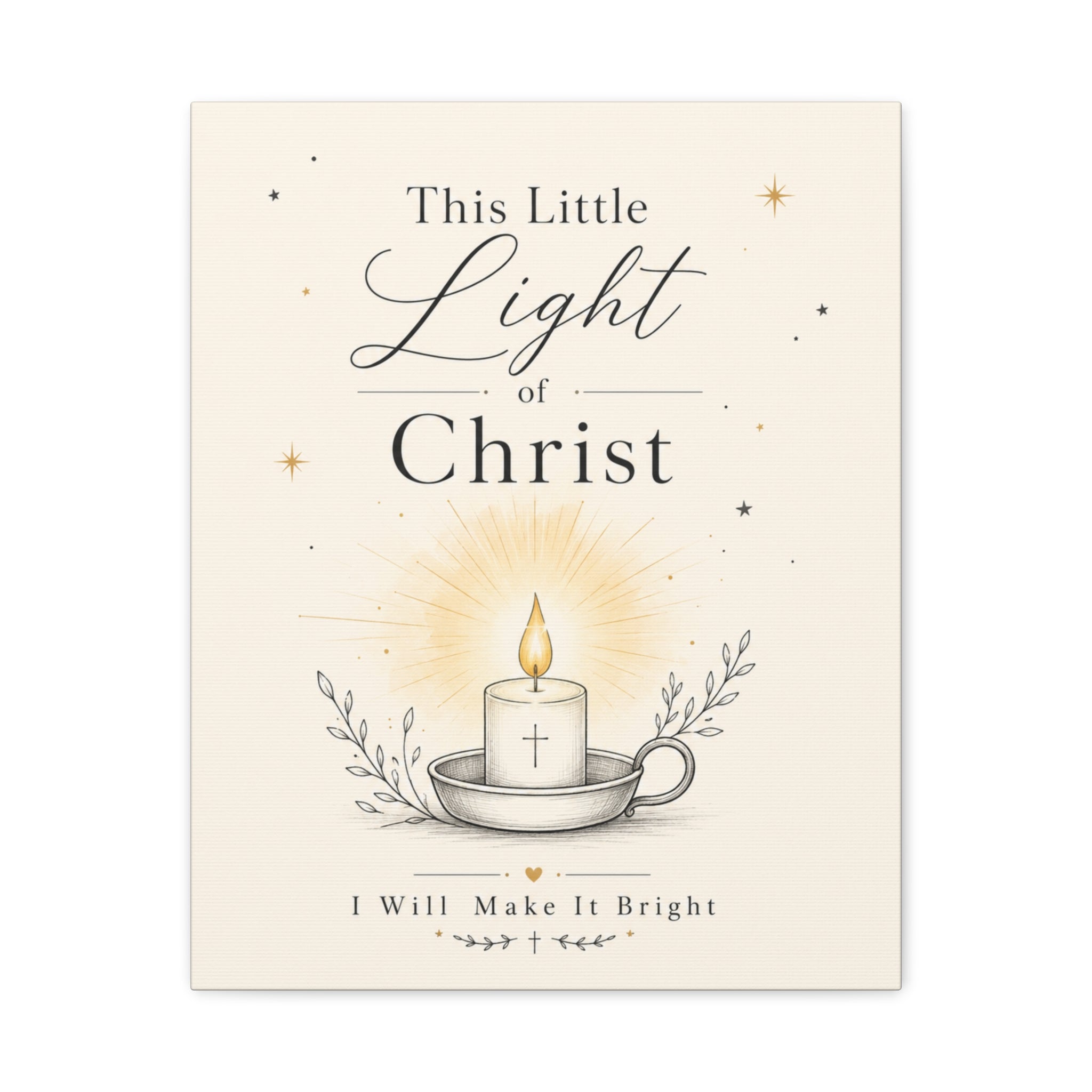 This Little Light of Mine – Matthew 5:14 Candle Canvas Wall Art