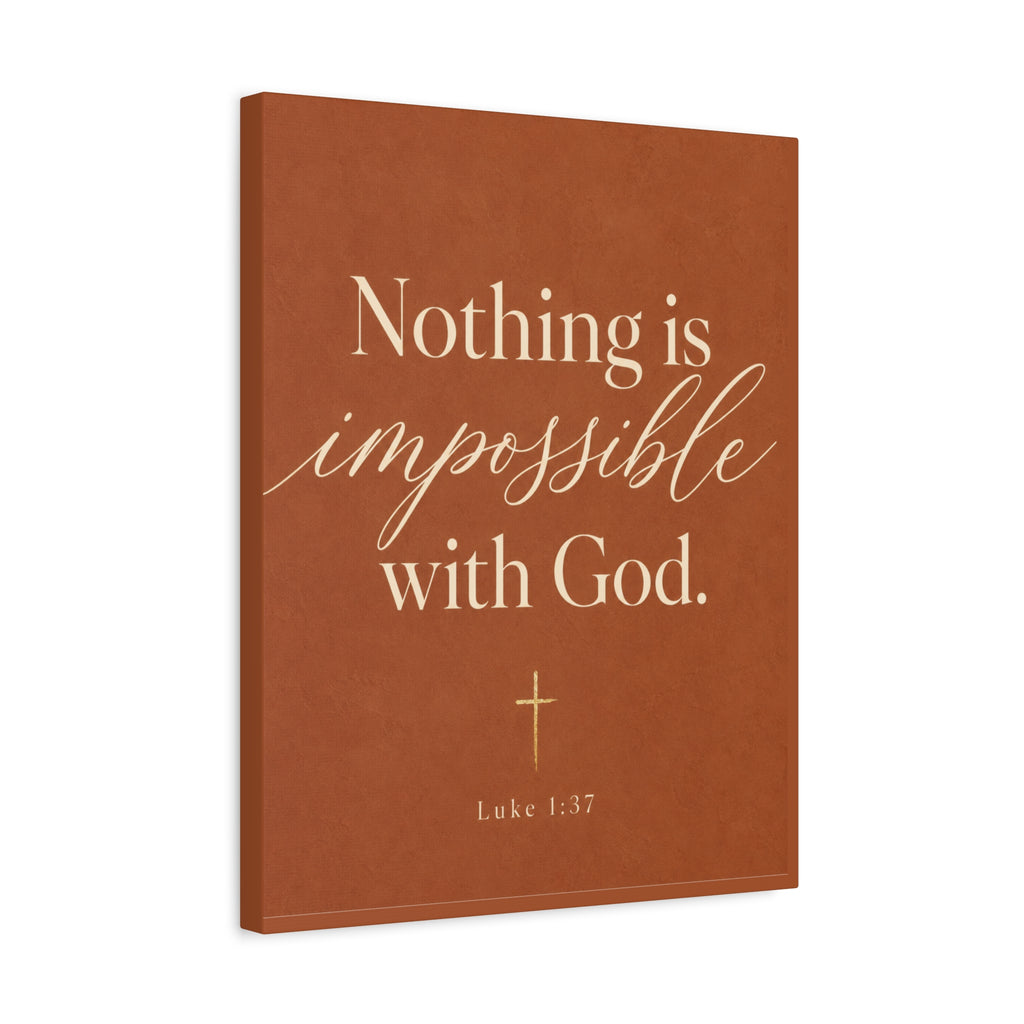 Nothing Is Impossible with God – Inspirational Christian Canvas Wall Art