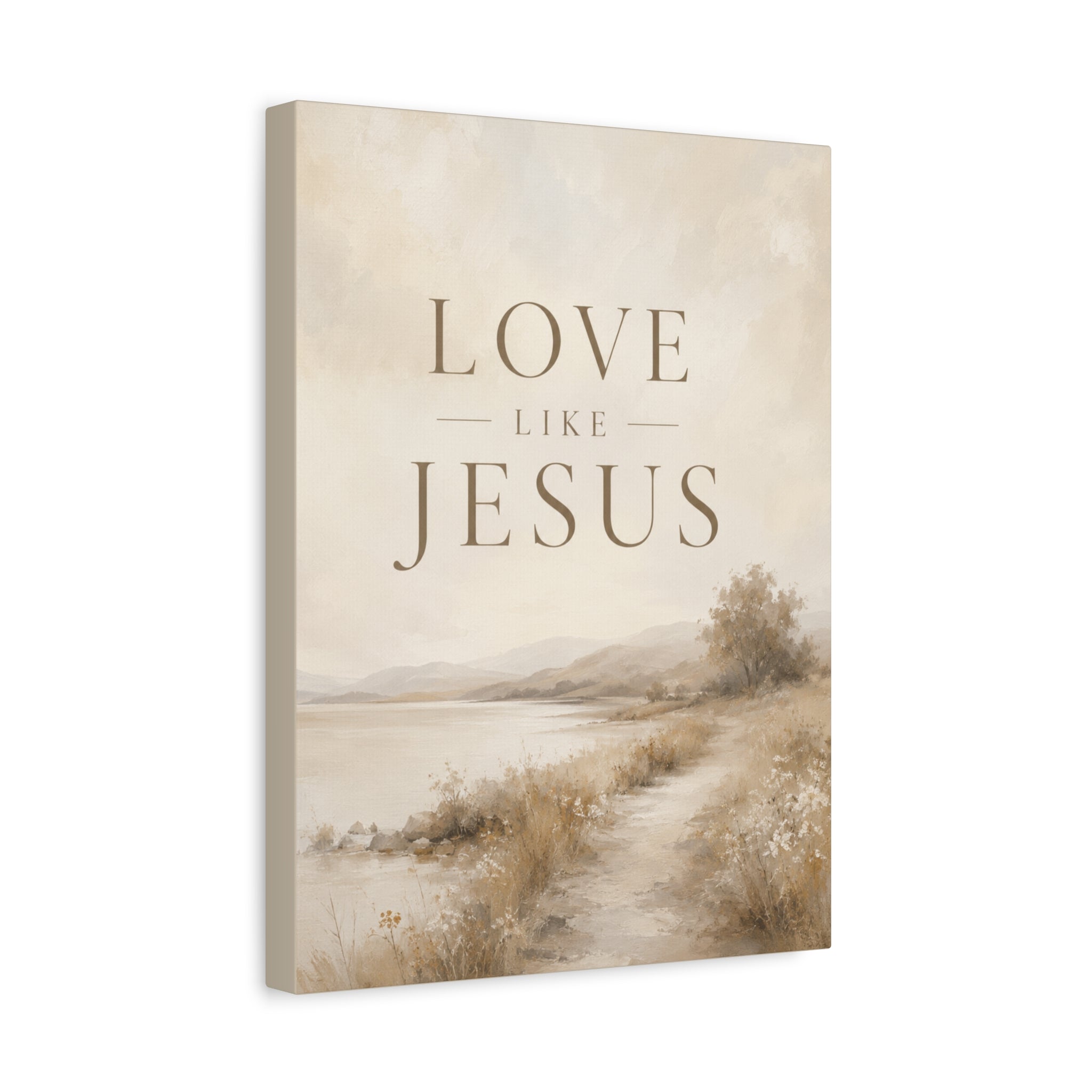 Love Like Jesus Christian Canvas Wall Art  Modern Faith Decor
