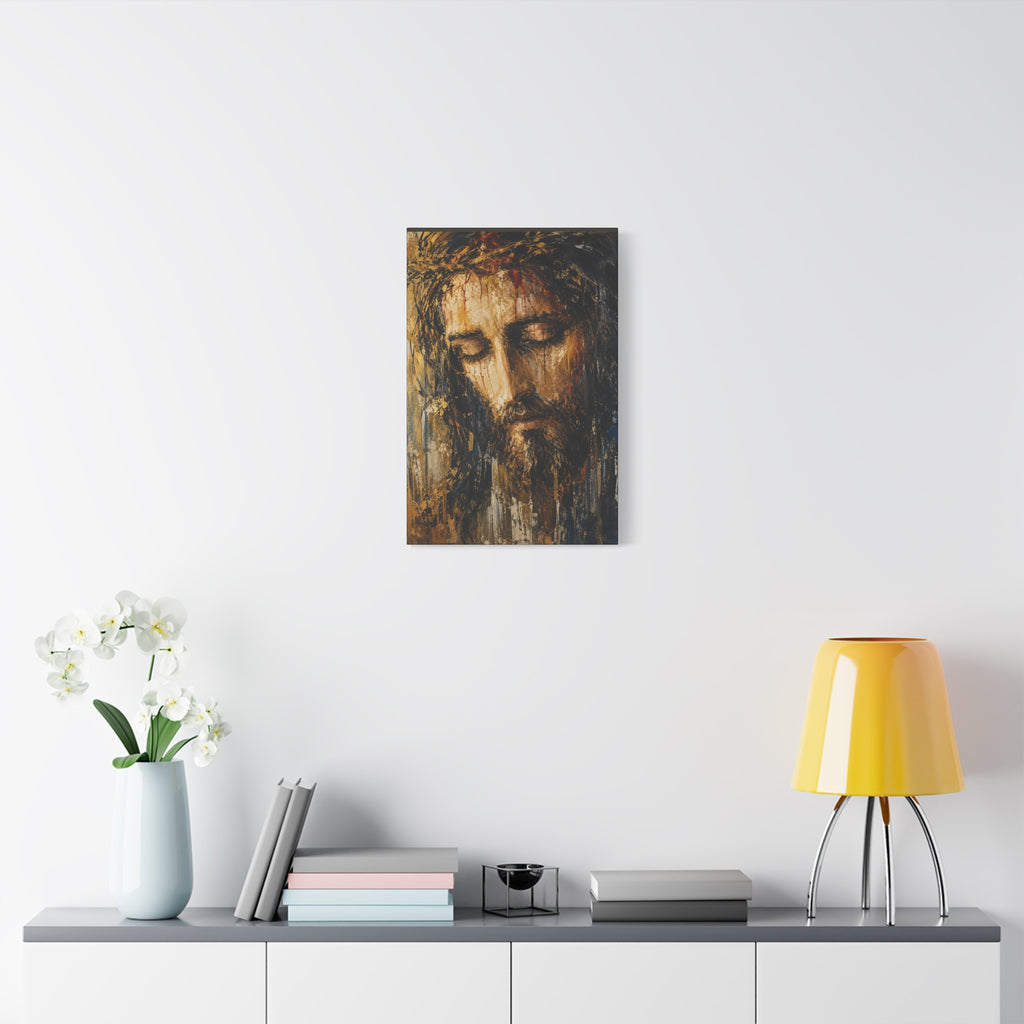Abstract Jesus Portrait Christian Canvas Wall Art. Modern Religious Art