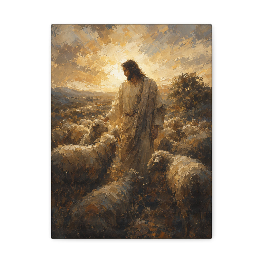 Jesus the Good Shepherd Christian Canvas Wall Art |Sacred Religious Art