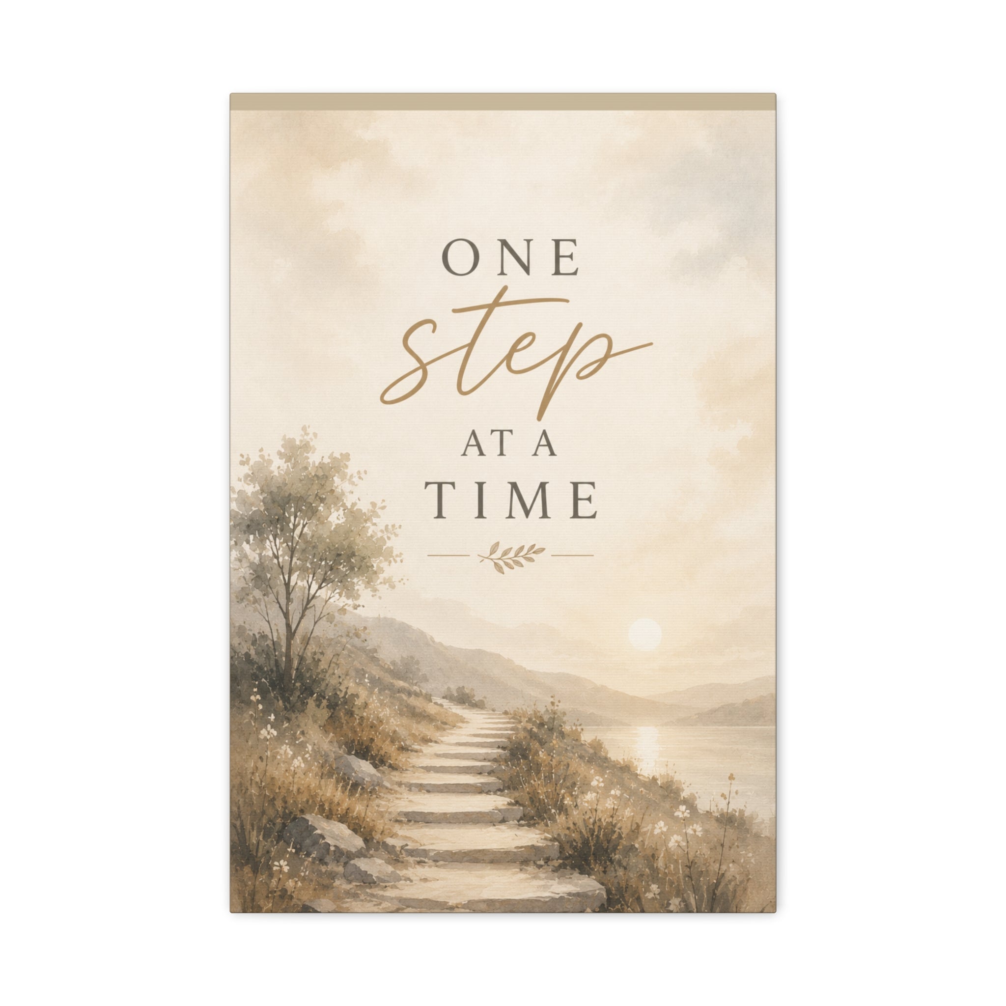 One Step at a Time Inspirational Canvas Wall Art