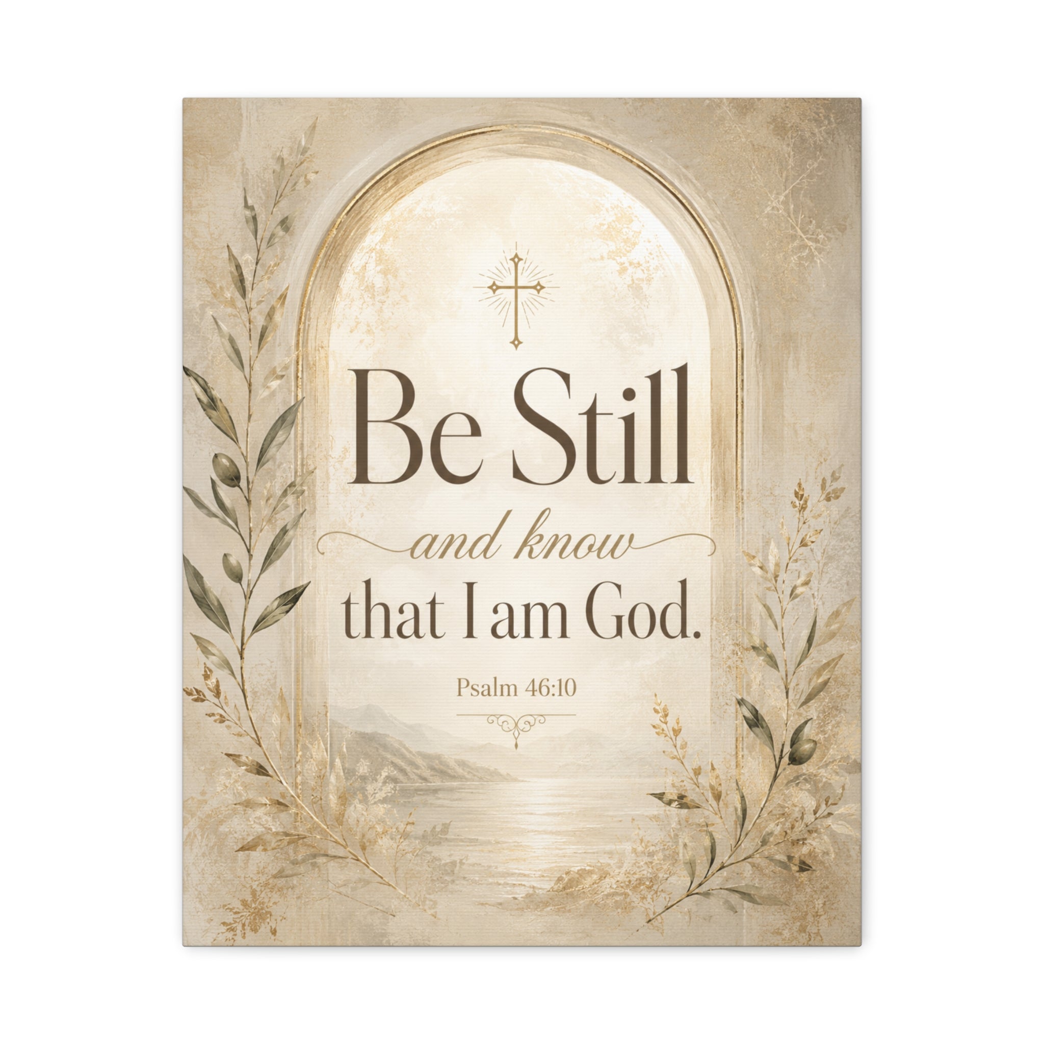 Be Still and Know Psalm 46:10 Christian Canvas Wall Art