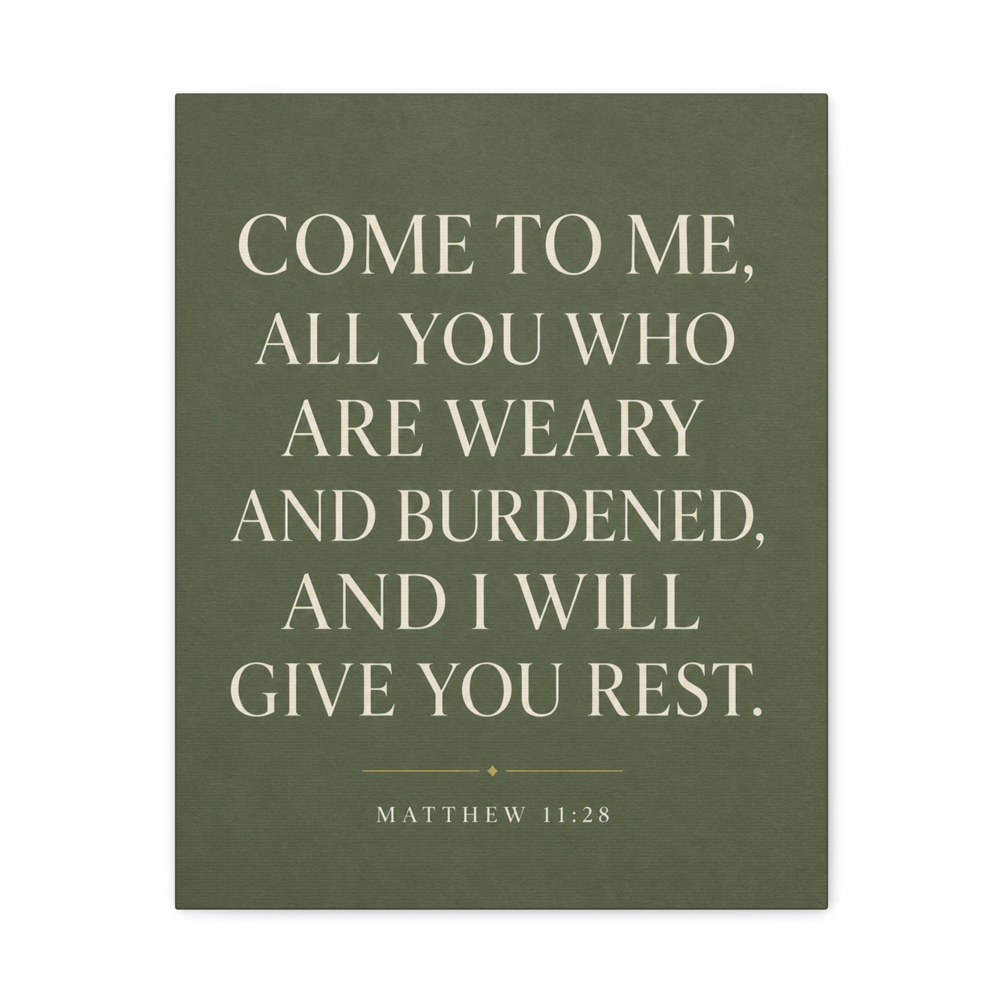 Come to Me, All Who Are Weary – Matthew 11:28 Canvas Wall Art