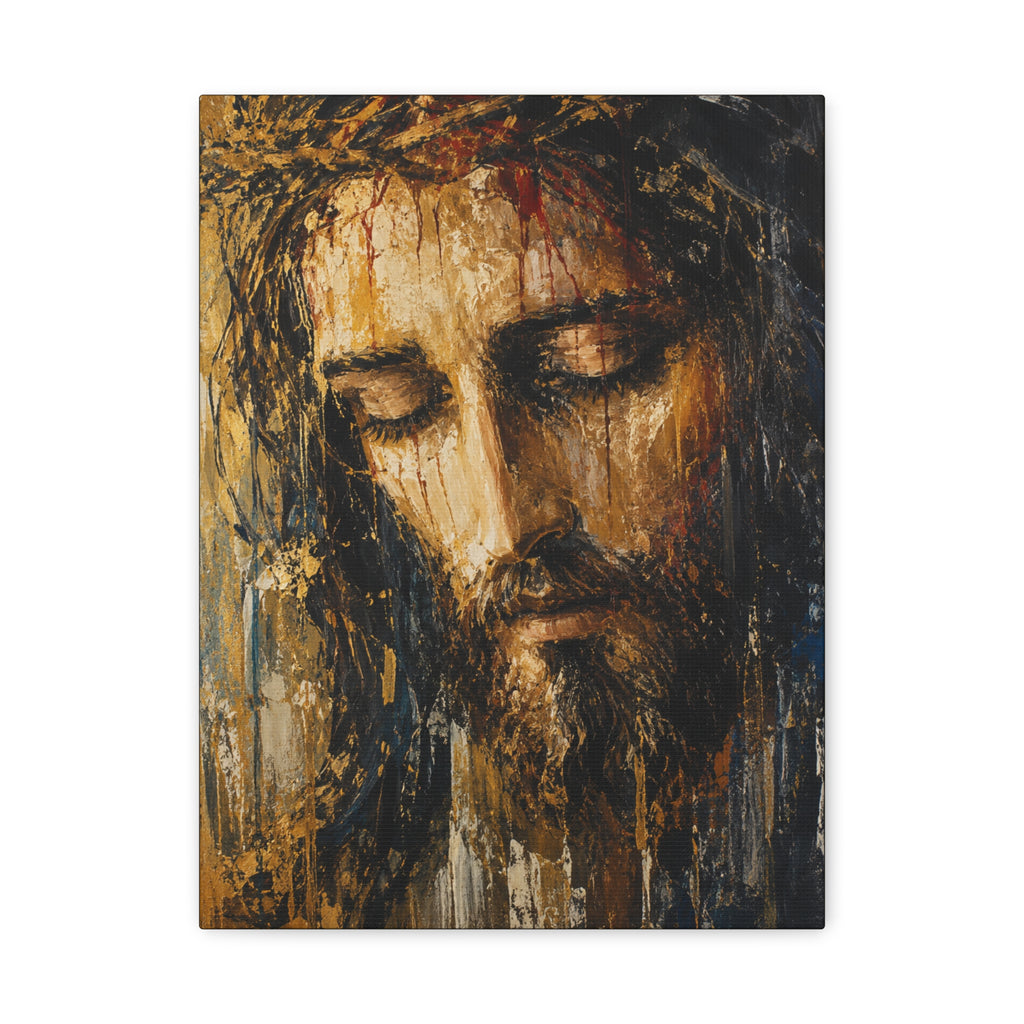 Abstract Jesus Portrait Christian Canvas Wall Art. Modern Religious Art