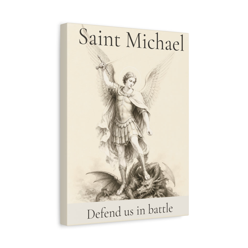 Saint Michael the Archangel – Defend Us in Battle Canvas Print