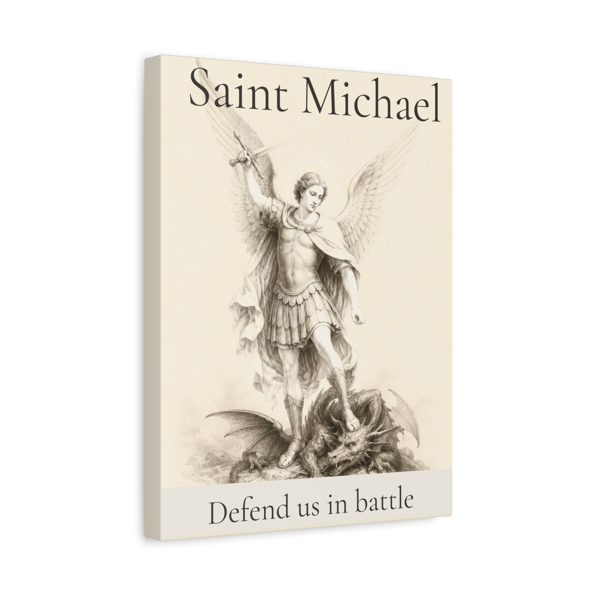 Saint Michael the Archangel – Defend Us in Battle Canvas Print