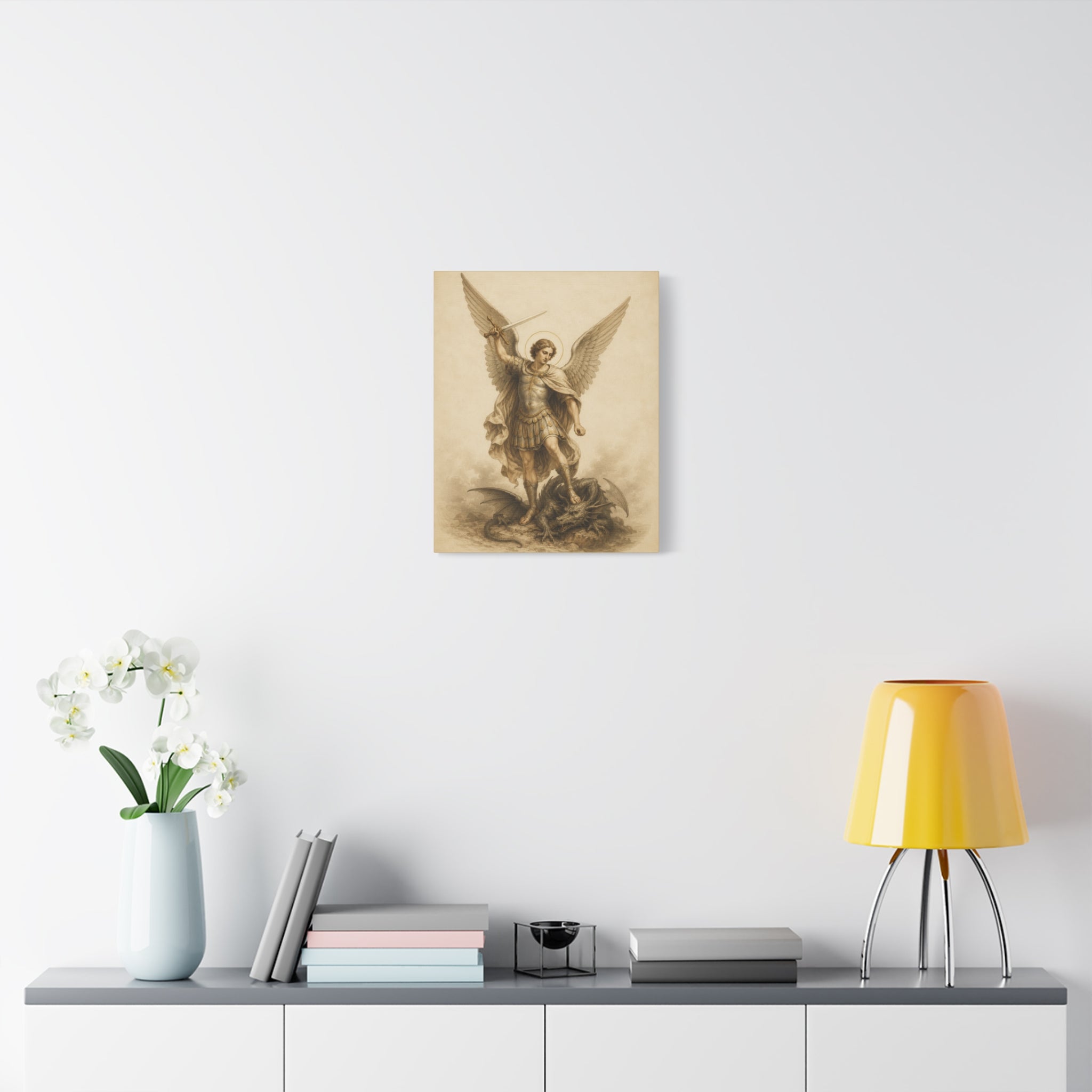 Saint Michael Archangel Canvas Print – Vintage Religious Wall Art