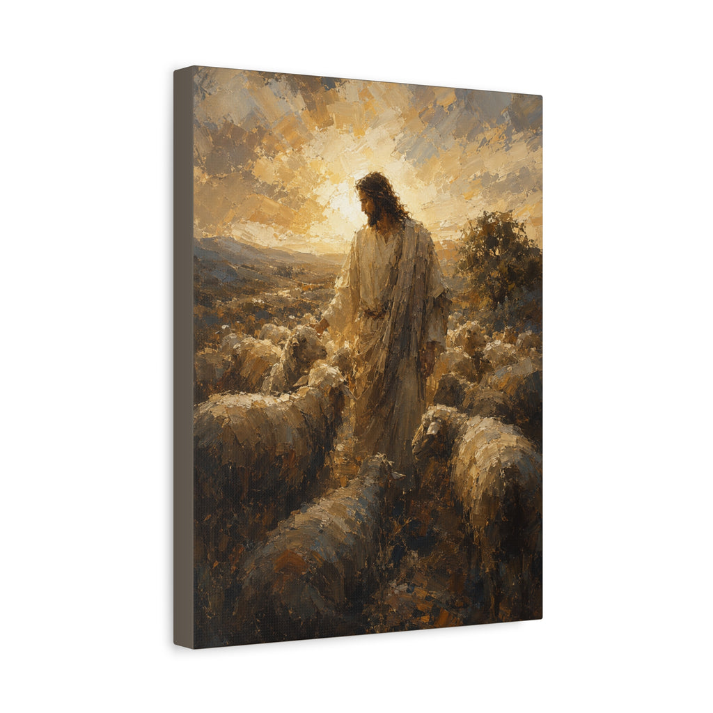 Jesus the Good Shepherd Christian Canvas Wall Art |Sacred Religious Art