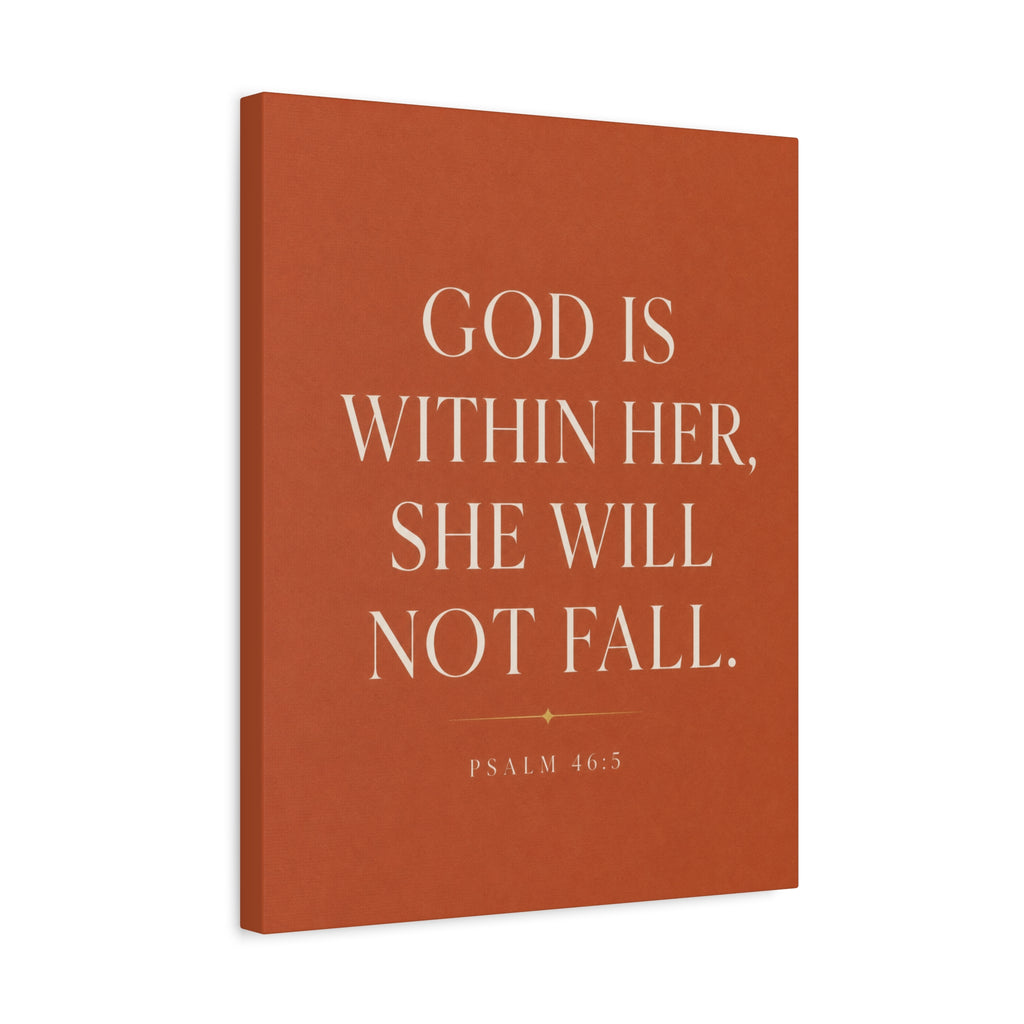 God Is Within Her Psalm 46:5 Matte Canvas Wall Art