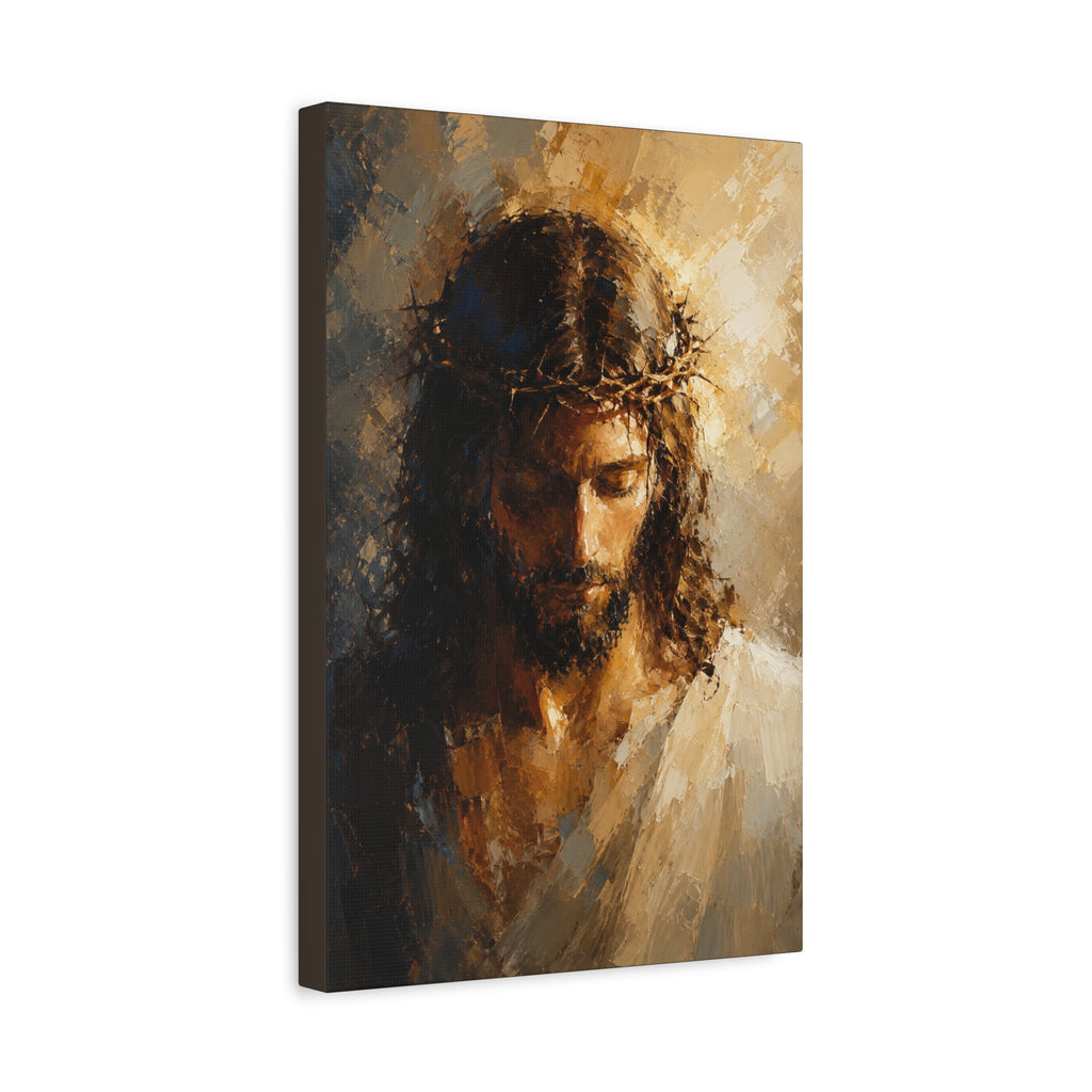 Jesus Crown of Thorns Christian Canvas Wall Art  Modern Sacred Art