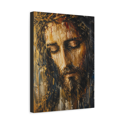 Abstract Jesus Portrait Christian Canvas Wall Art. Modern Religious Art