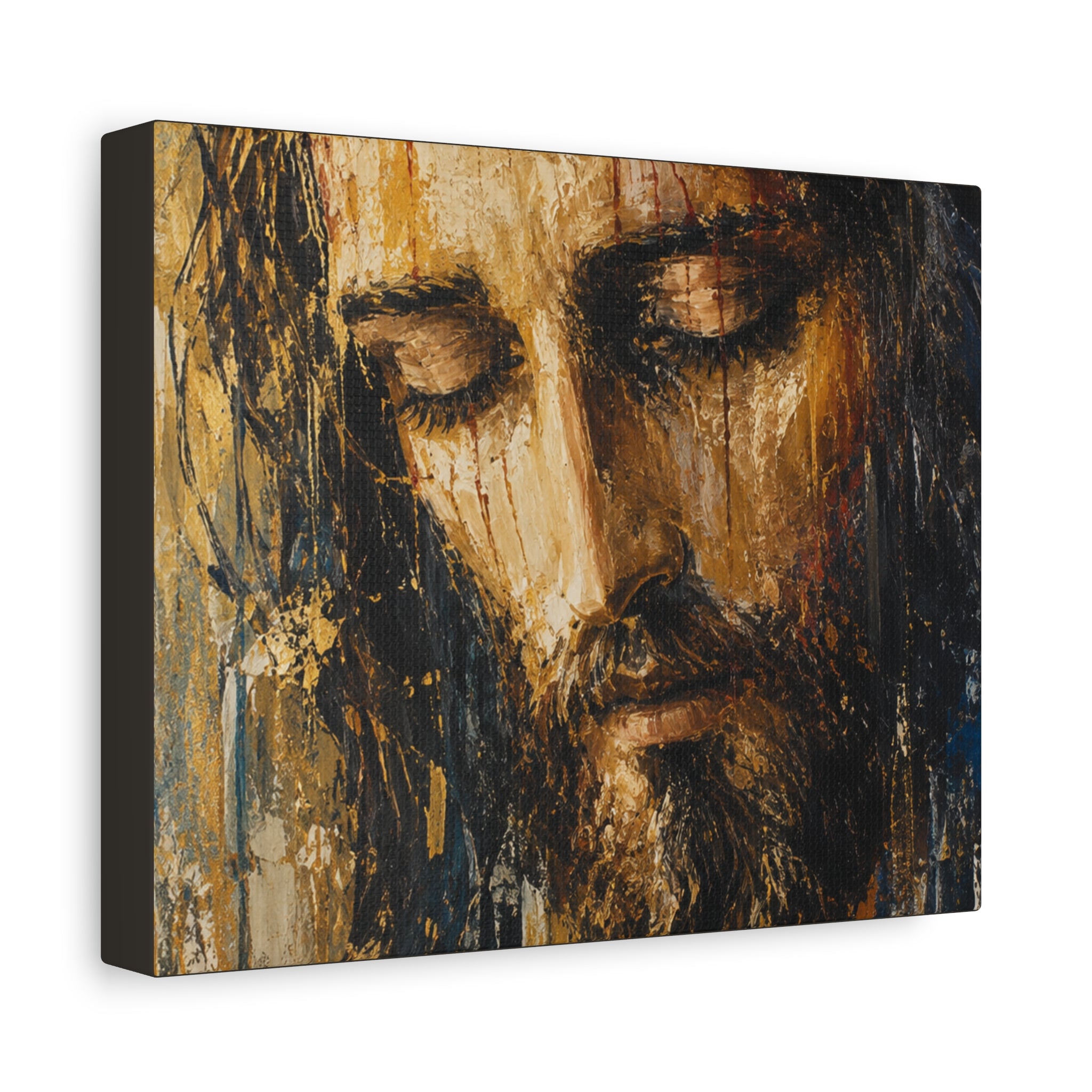 Abstract Jesus Portrait Christian Canvas Wall Art. Modern Religious Art
