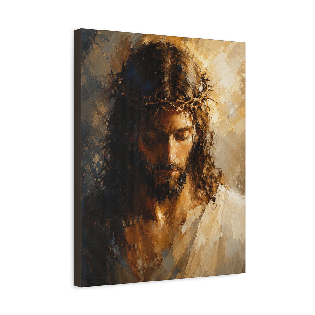 Jesus Crown of Thorns Christian Canvas Wall Art  Modern Sacred Art