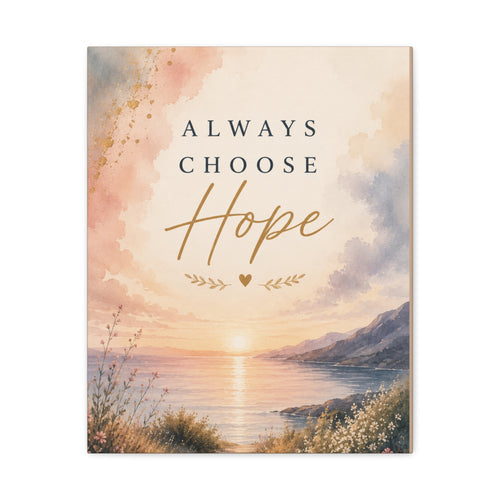 Always Choose Hope Inspirational Canvas Wall Art  Encouragement Decor