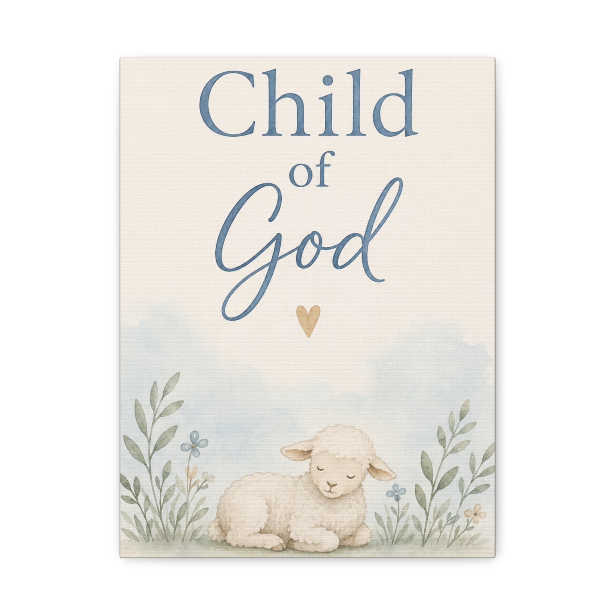 Child of God Lamb Canvas Wall Art – Nursery Christian Baby Decor