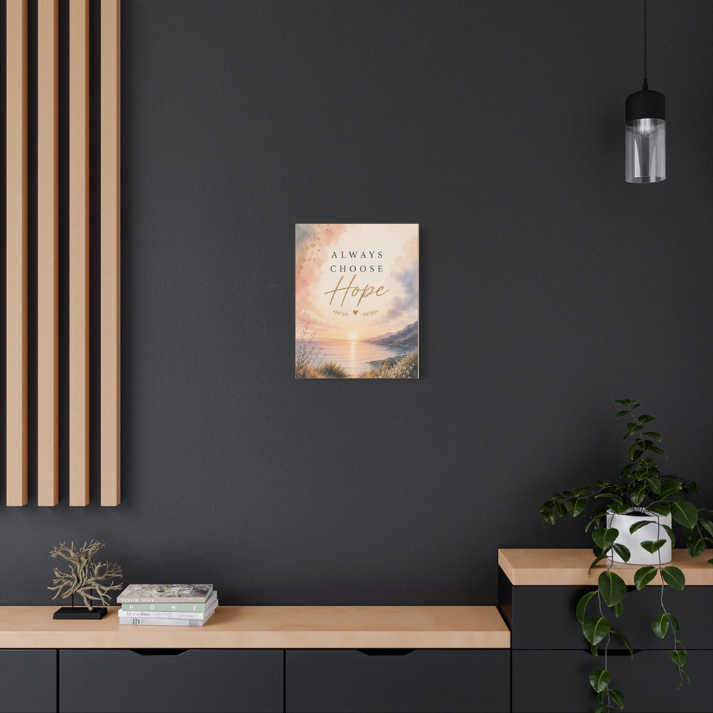 Always Choose Hope Inspirational Canvas Wall Art  Encouragement Decor