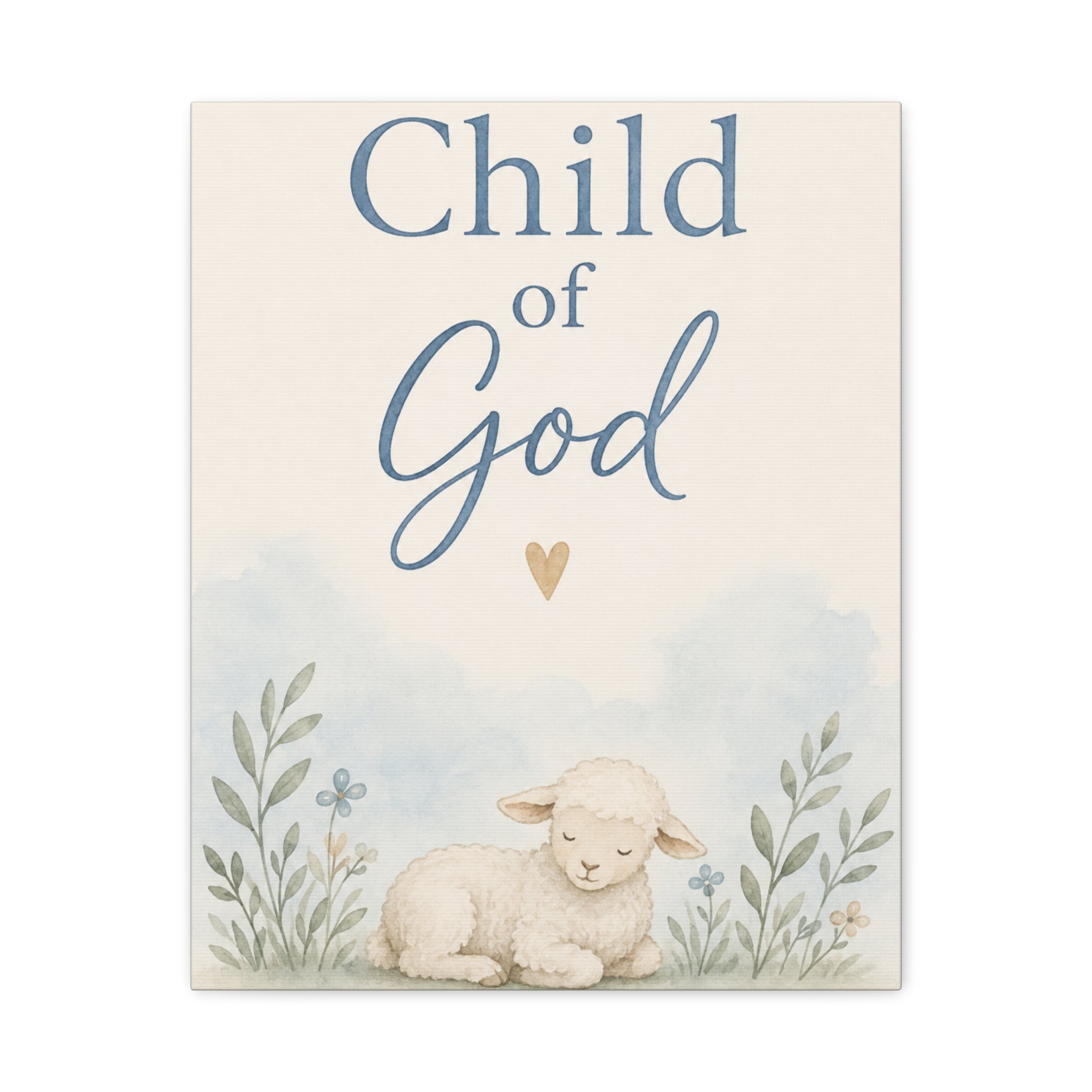 Child of God Lamb Canvas Wall Art – Nursery Christian Baby Decor