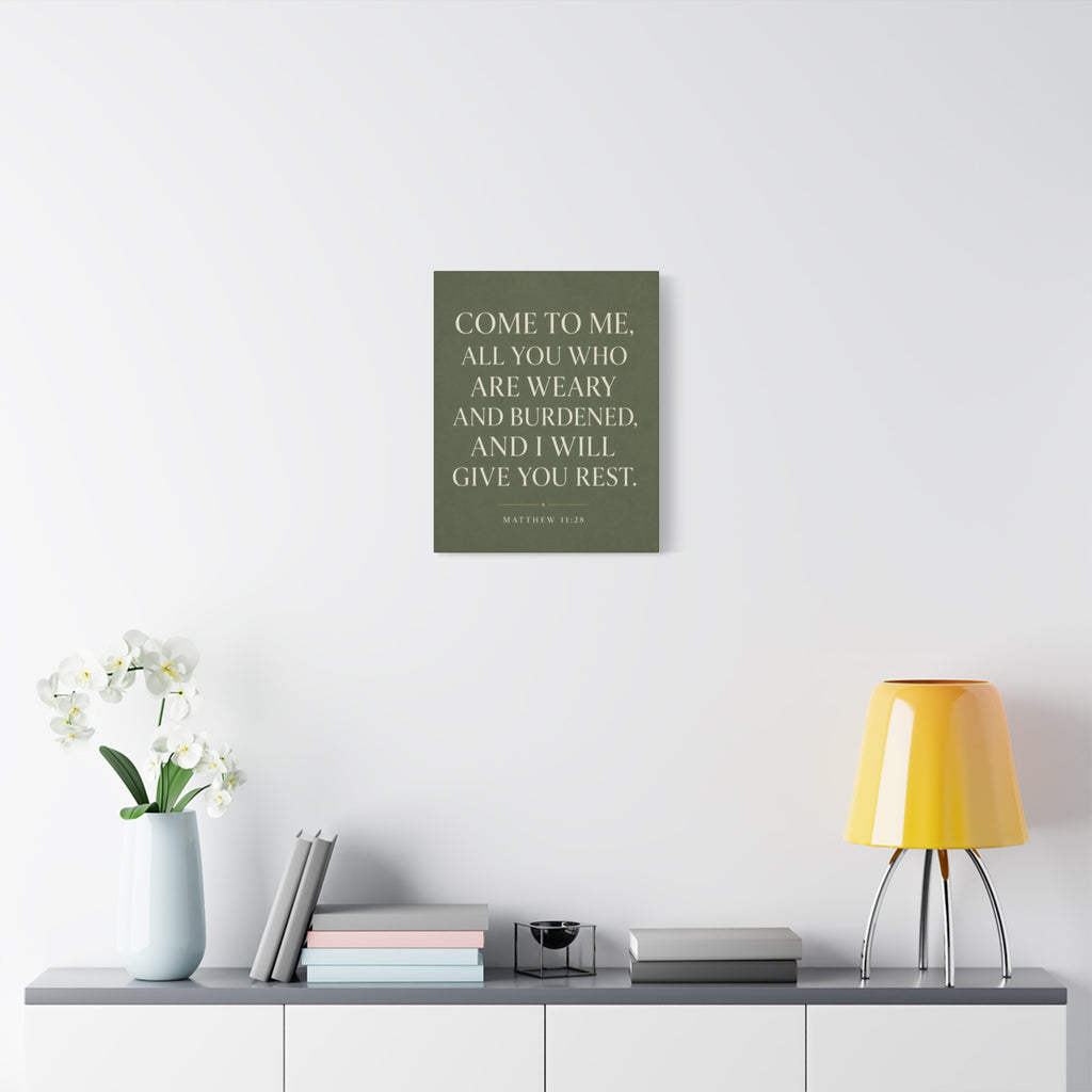 Come to Me, All Who Are Weary – Matthew 11:28 Canvas Wall Art