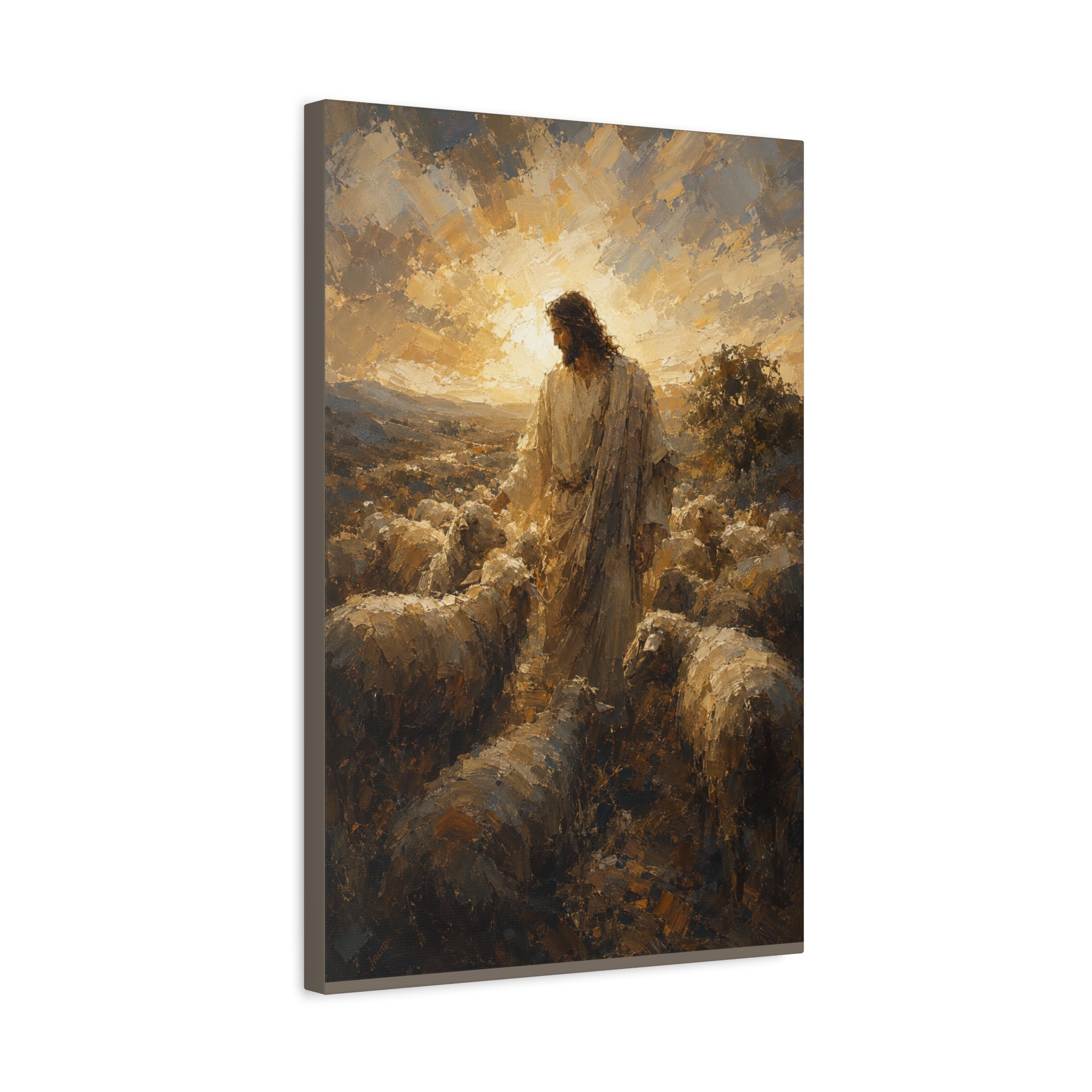 Jesus the Good Shepherd Christian Canvas Wall Art |Sacred Religious Art