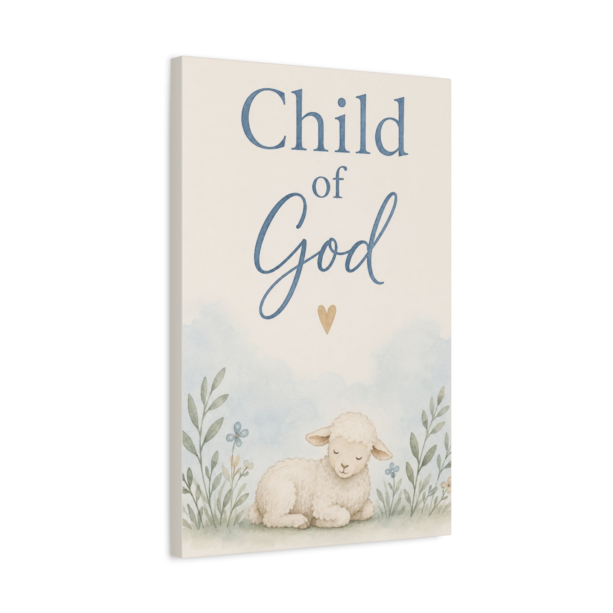 Child of God Lamb Canvas Wall Art – Nursery Christian Baby Decor
