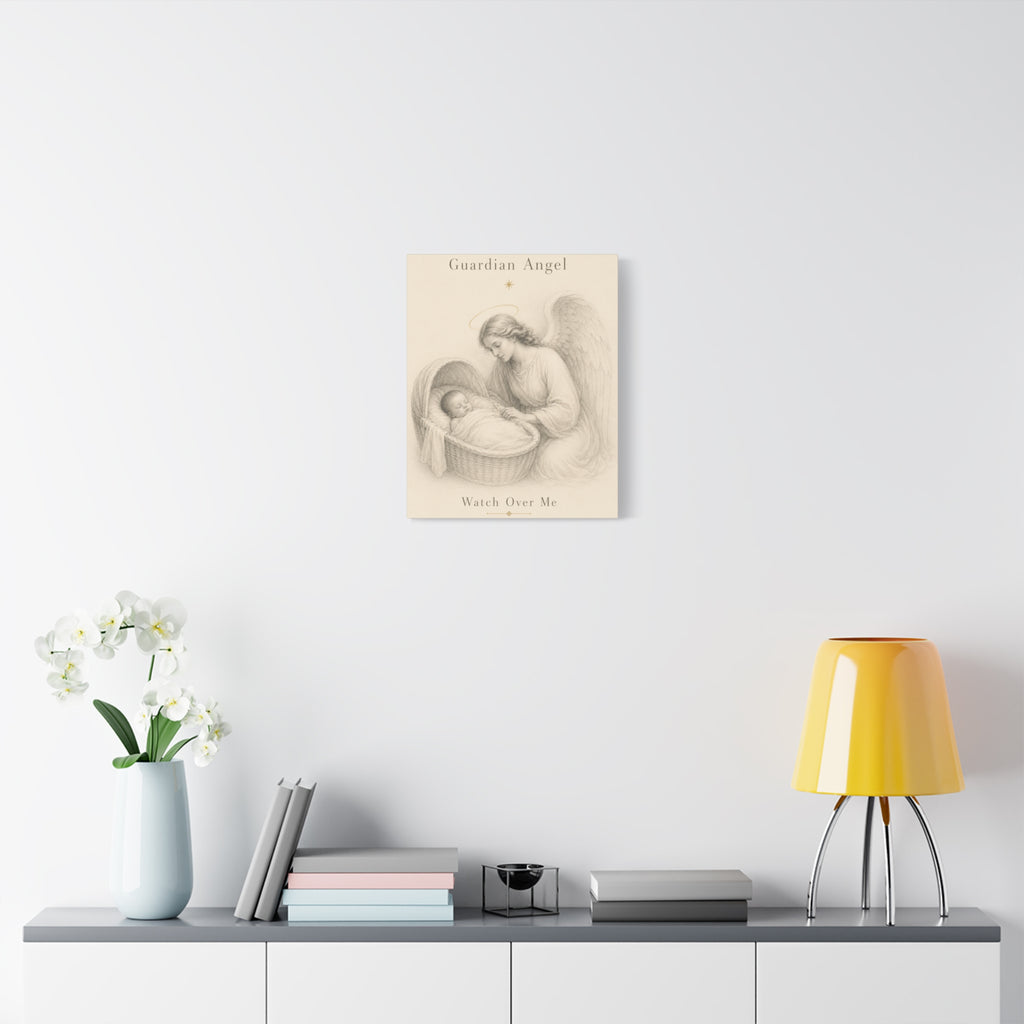 Guardian Angel Watch Over Me – Nursery Canvas Wall Art