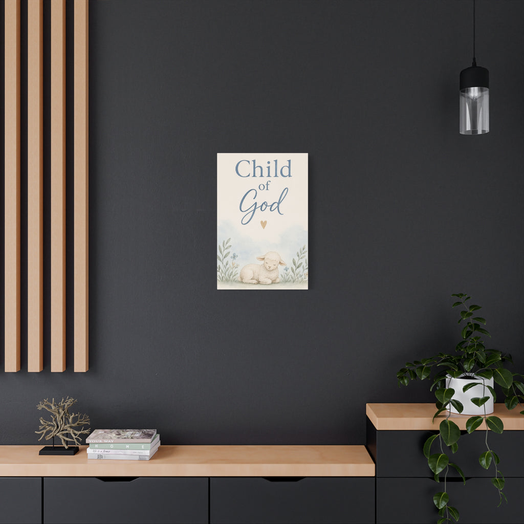 Child of God Lamb Canvas Wall Art – Nursery Christian Baby Decor