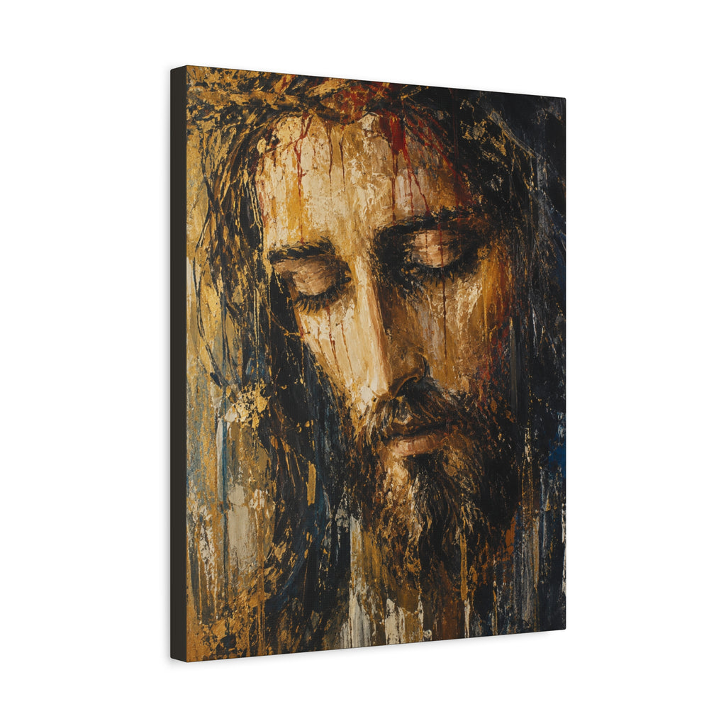 Abstract Jesus Portrait Christian Canvas Wall Art. Modern Religious Art