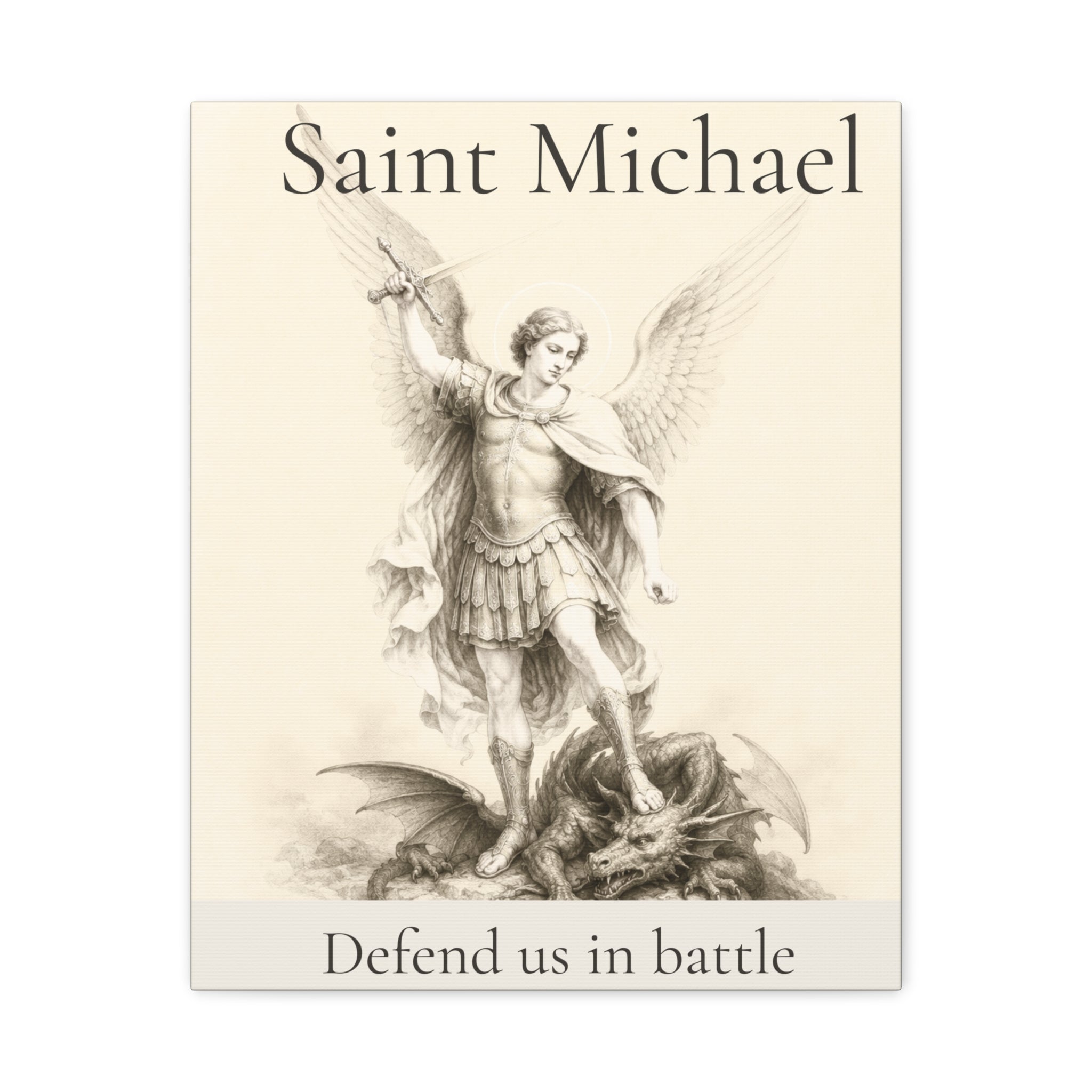 Saint Michael the Archangel – Defend Us in Battle Canvas Print