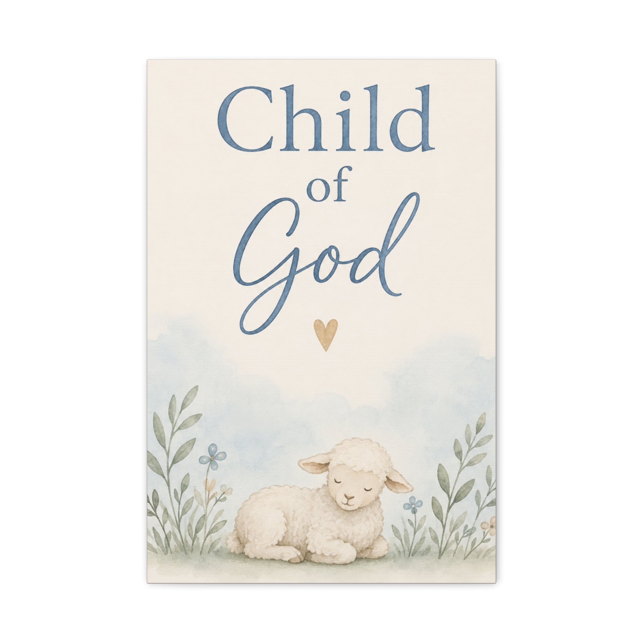Child of God Lamb Canvas Wall Art – Nursery Christian Baby Decor