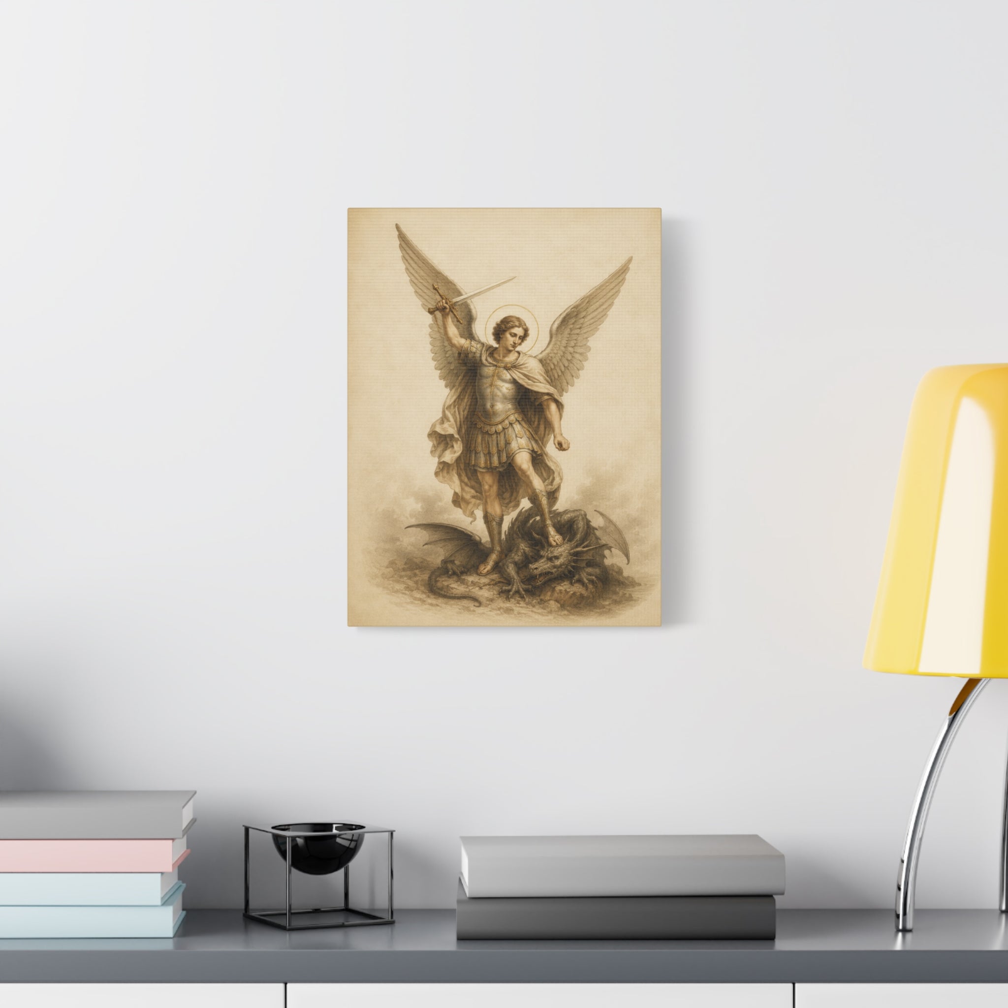 Saint Michael Archangel Canvas Print – Vintage Religious Wall Art