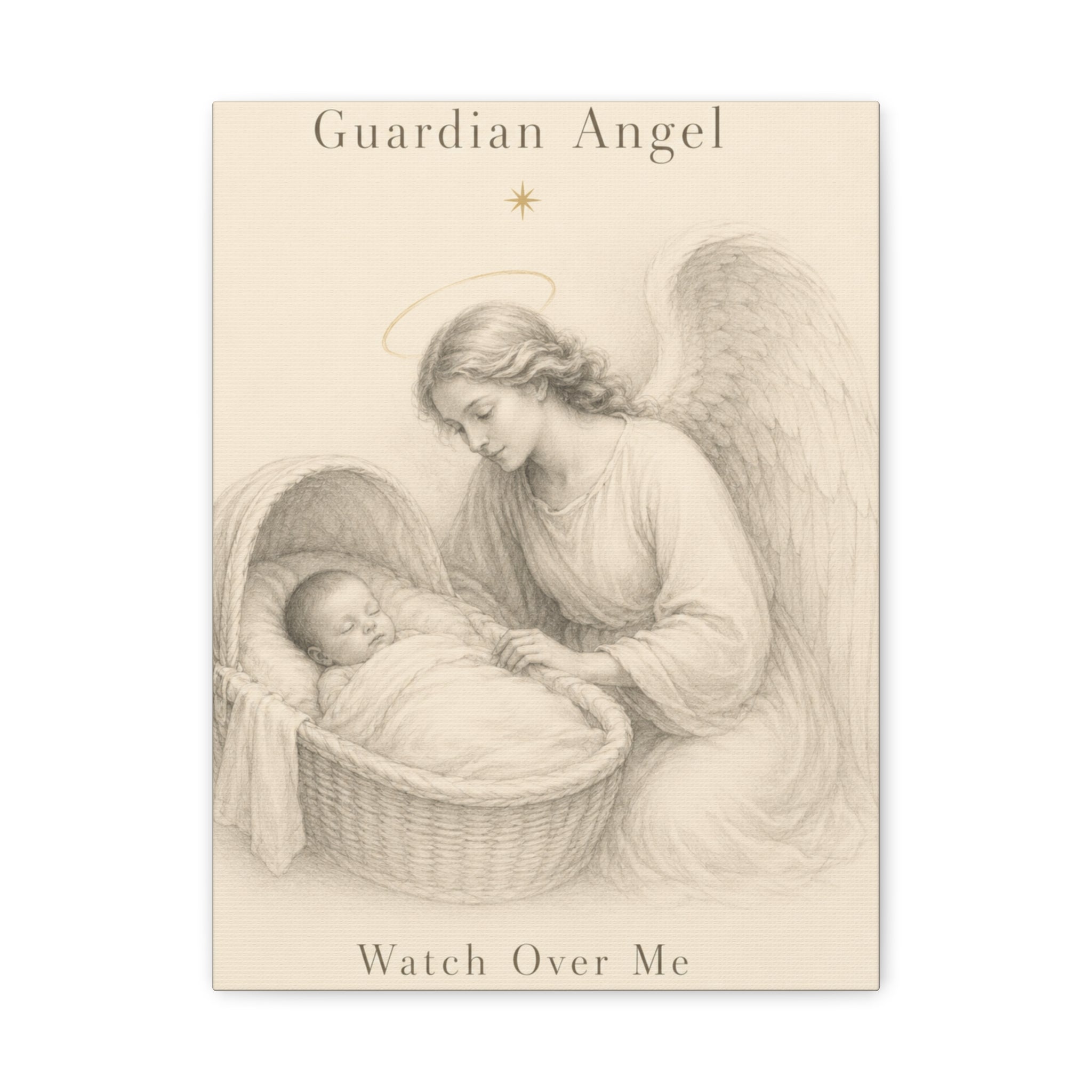 Guardian Angel Watch Over Me – Nursery Canvas Wall Art