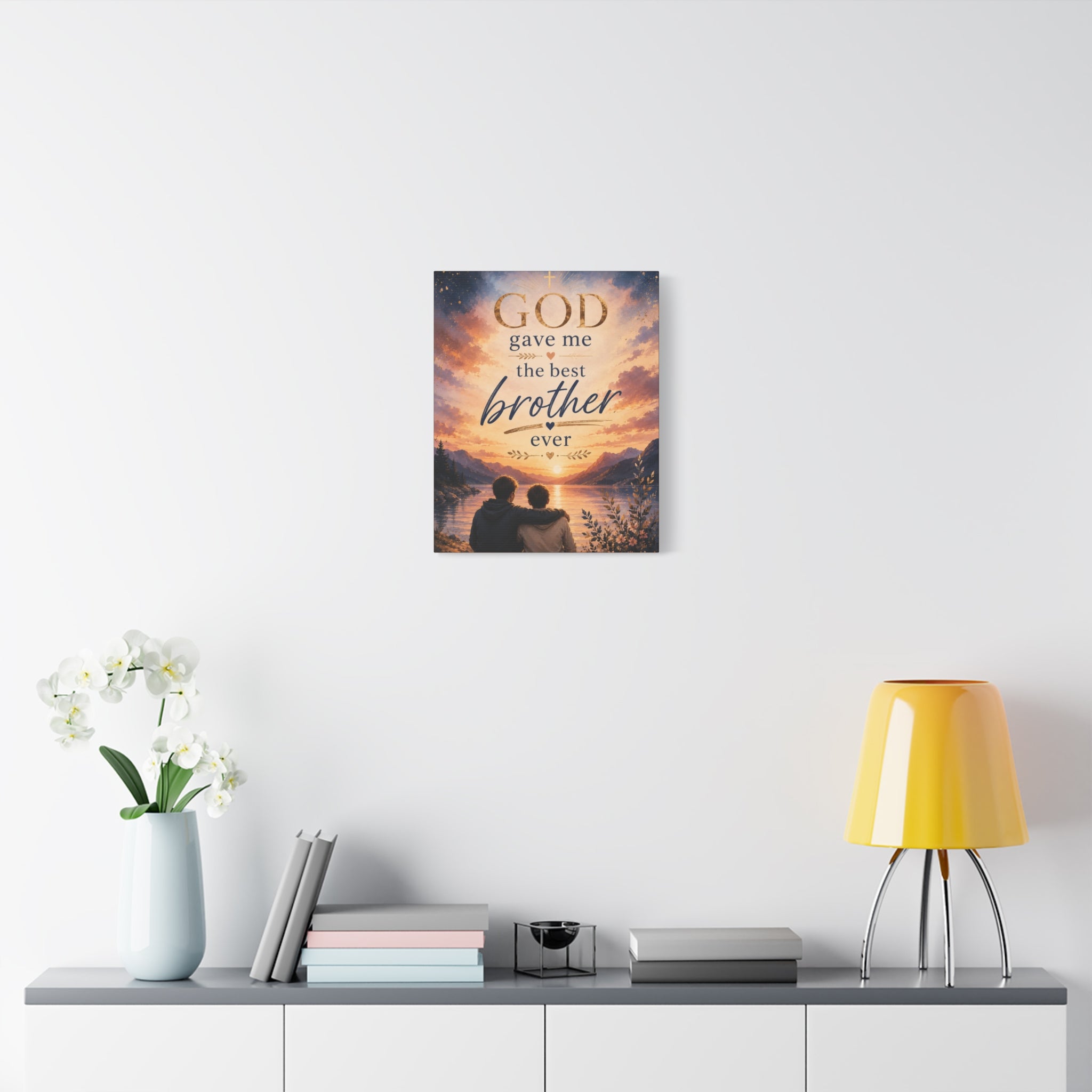 God Gave Me the Best Brother Ever Christian Canvas Wall Art