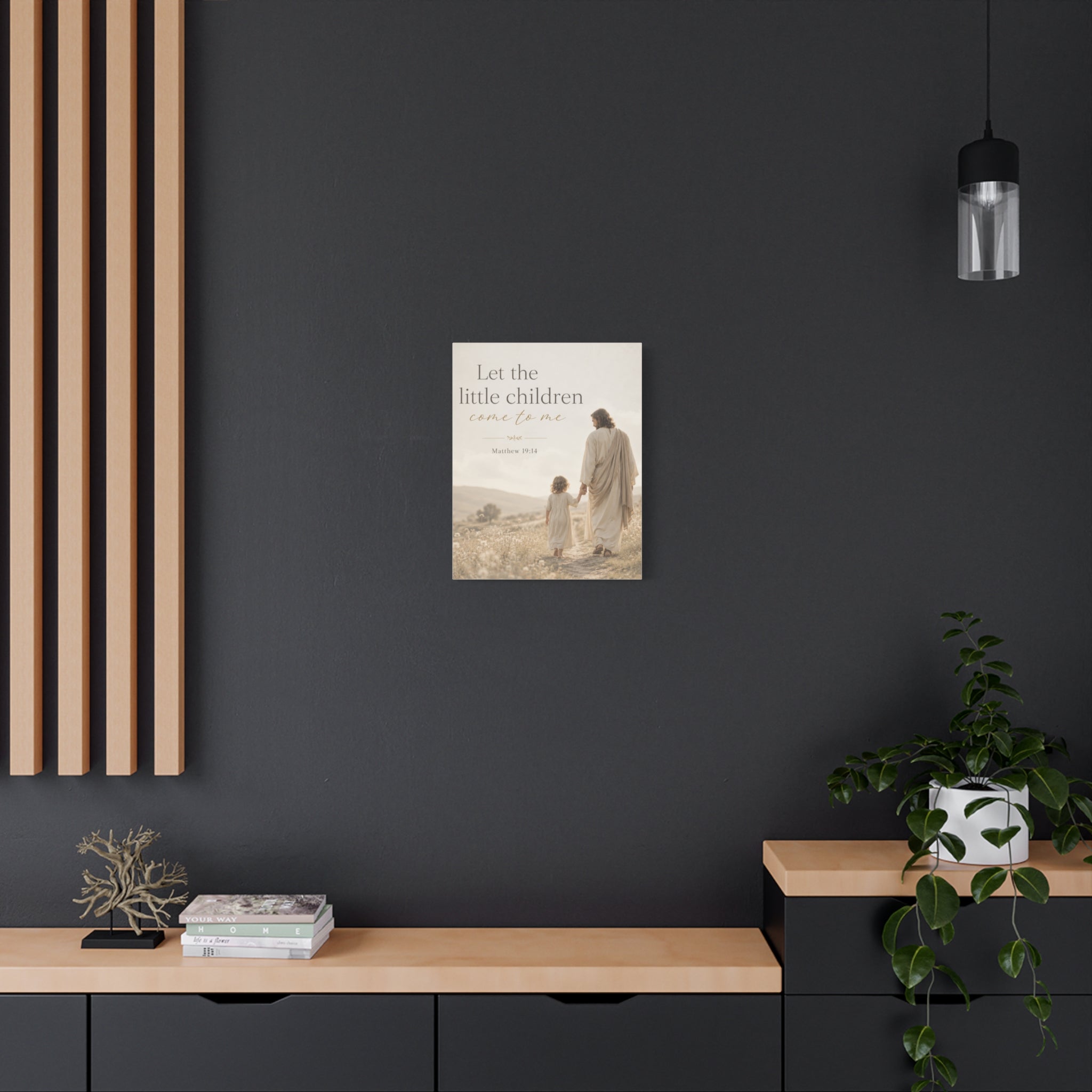 Let the Little Children Come to Me – Matte Canvas Wall Art (Matthew 19:14)