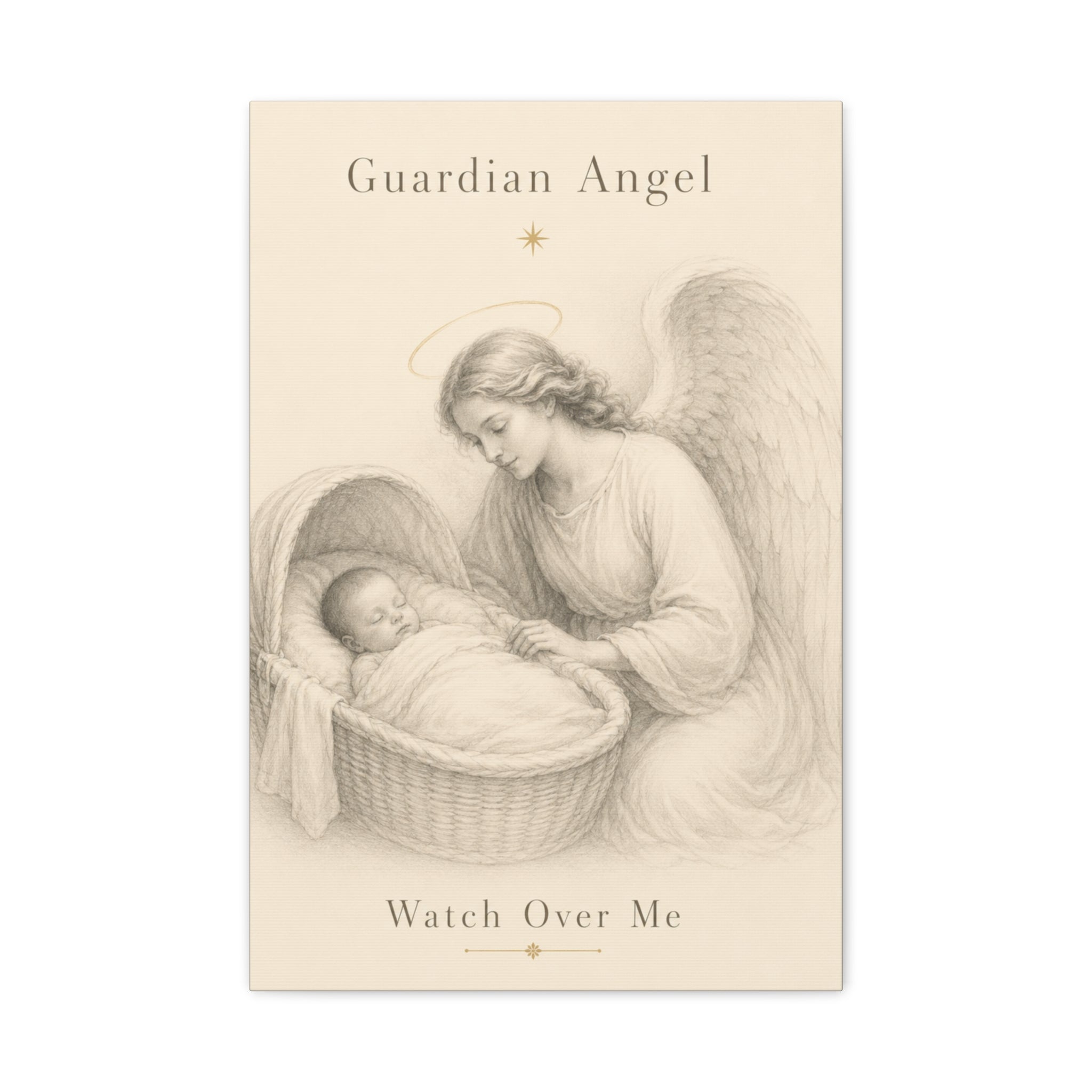 Guardian Angel Watch Over Me – Nursery Canvas Wall Art