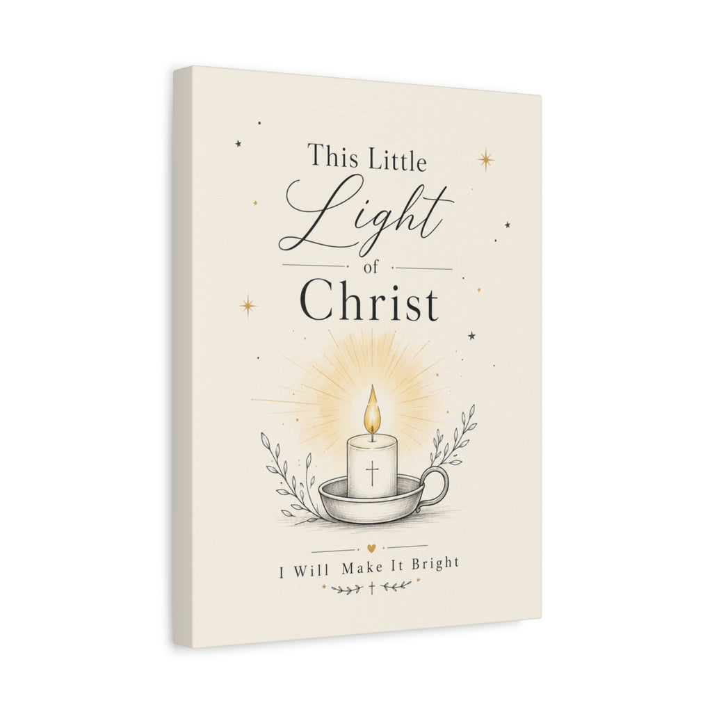 This Little Light of Mine – Matthew 5:14 Candle Canvas Wall Art