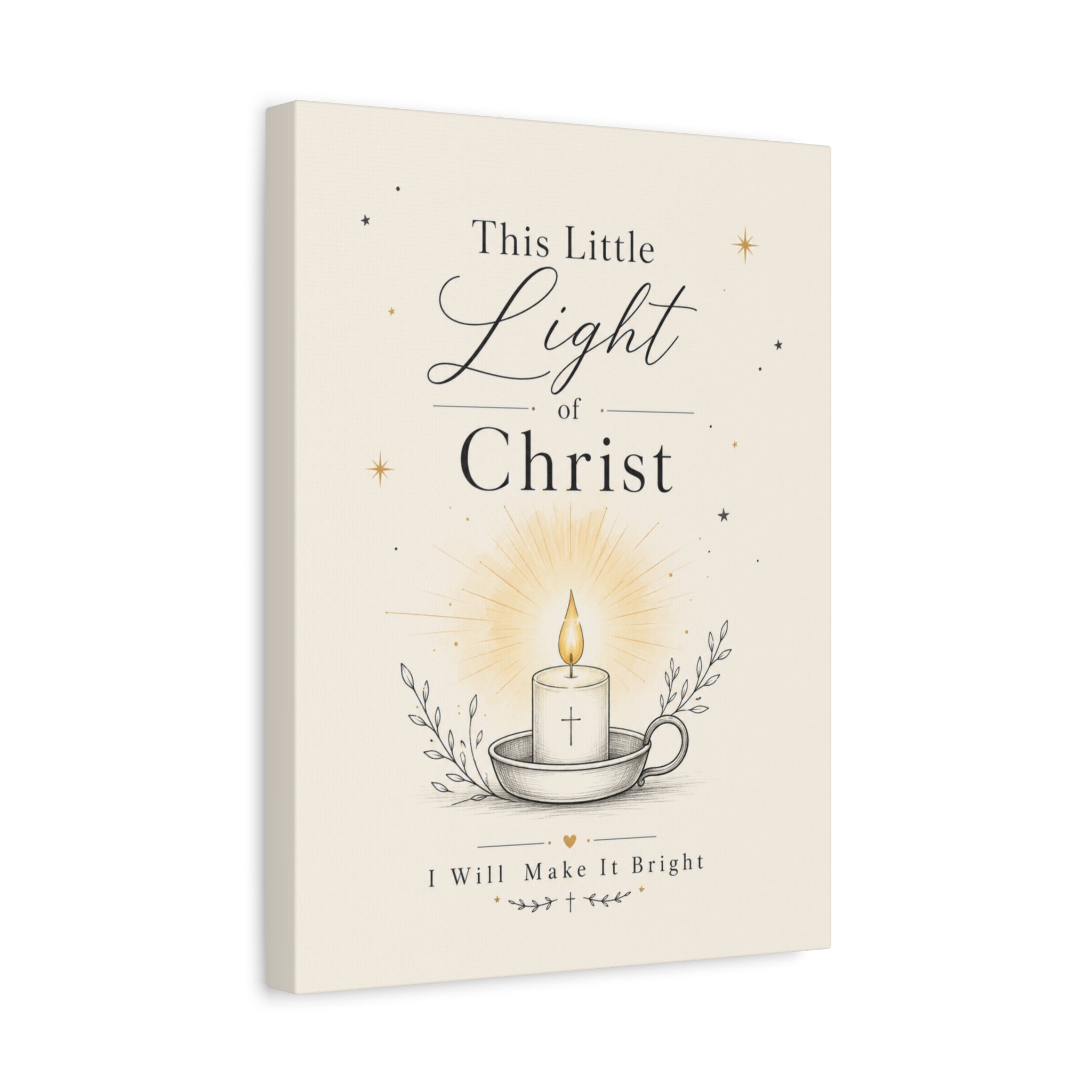 This Little Light of Mine – Matthew 5:14 Candle Canvas Wall Art