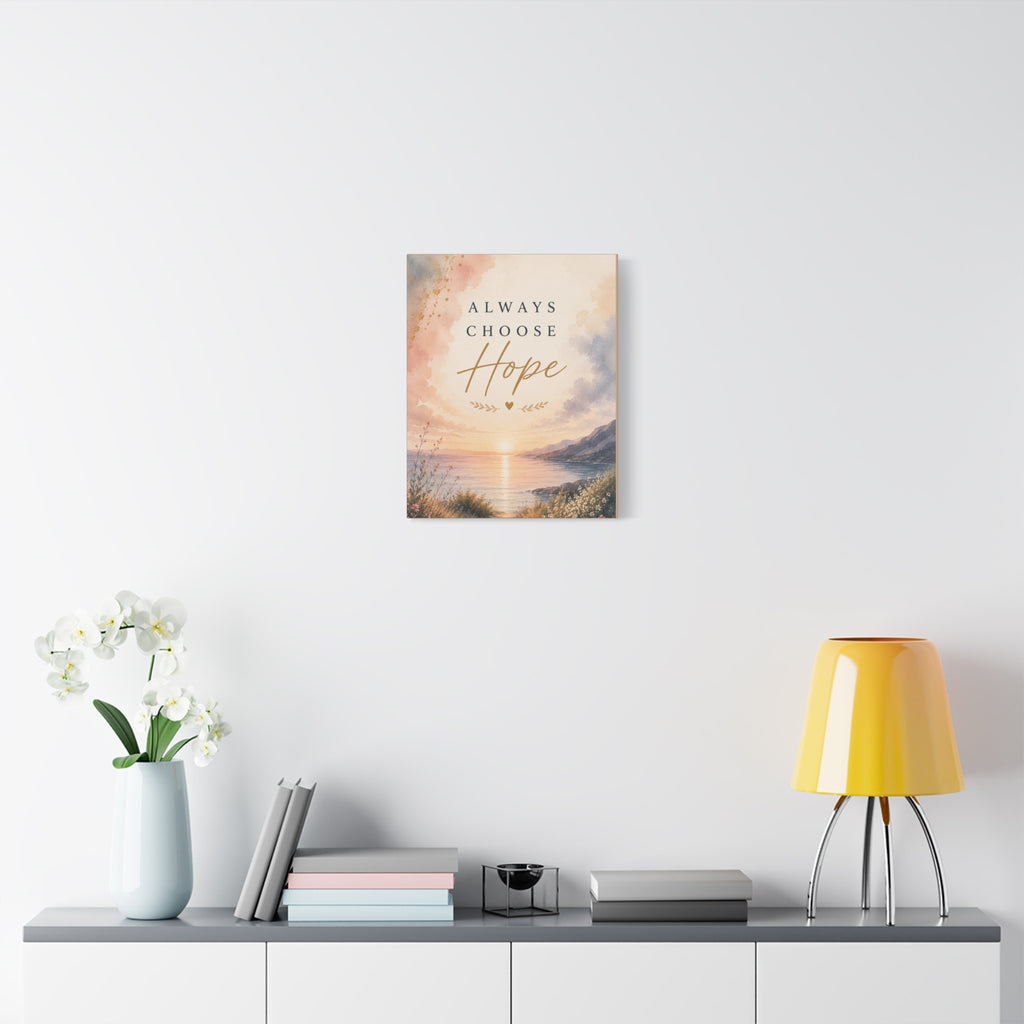 Always Choose Hope Inspirational Canvas Wall Art  Encouragement Decor
